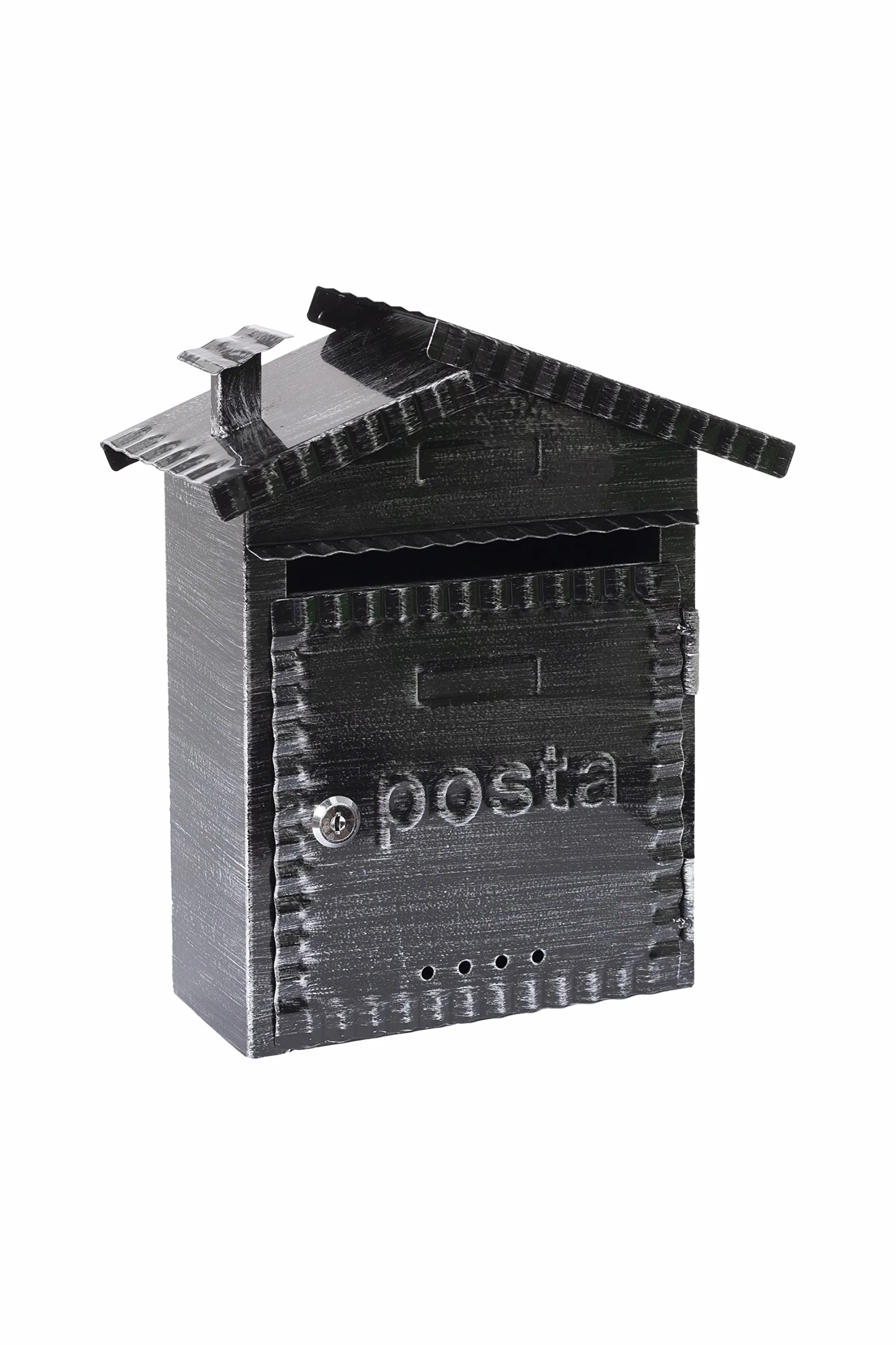 ARREGUI Rustica D-2202 Buzón Exterior Vintage Metálico Tamaño S (Correo DIN A5) | Buzón de Pared Pequeño | Buzón de Correo de Estilo Rústico | Decorativo | Fácil de Instalar | Negro