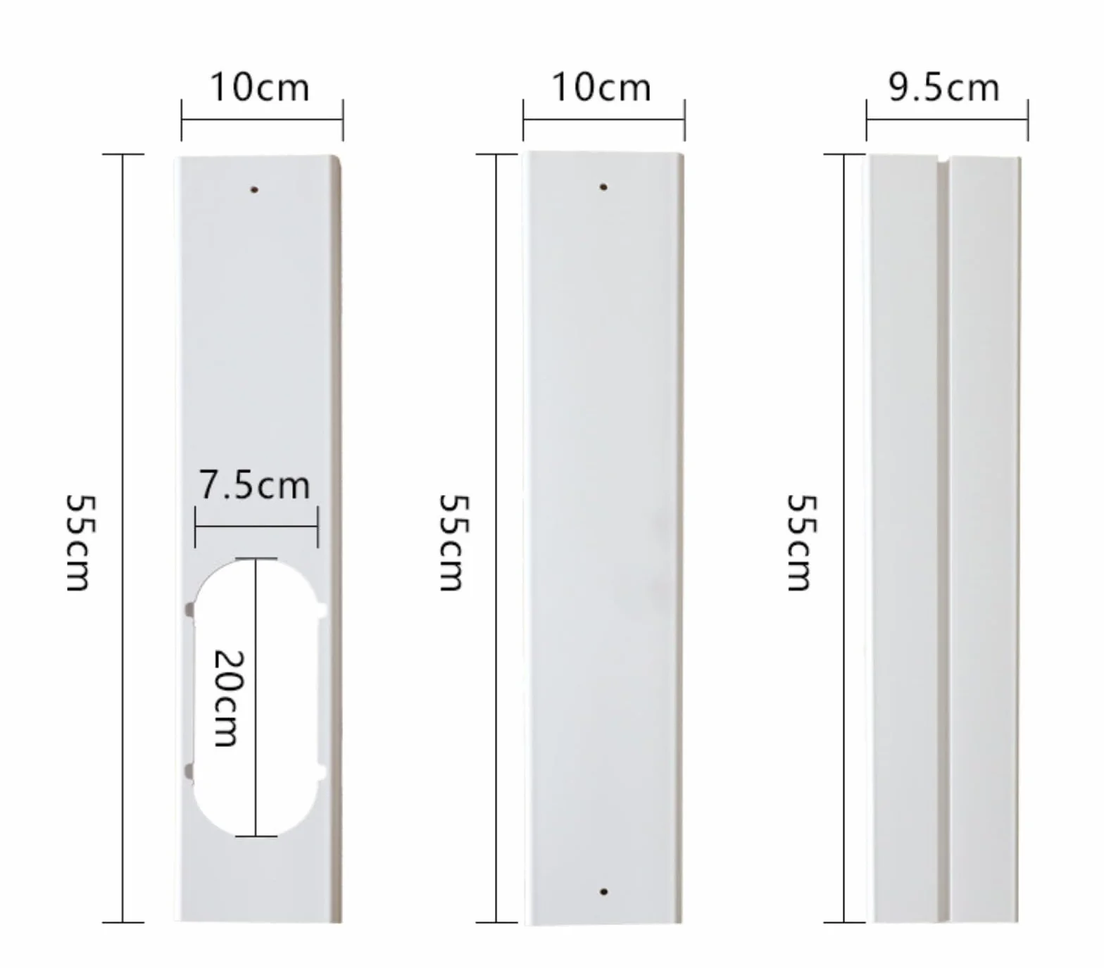 Kit de ventilación de aire acondicionado de puerta corredera, sello de ventana de aire acondicionado portátil, longitud ajustable fácil de instalar y desmontar placa de sellado de ventana, sello