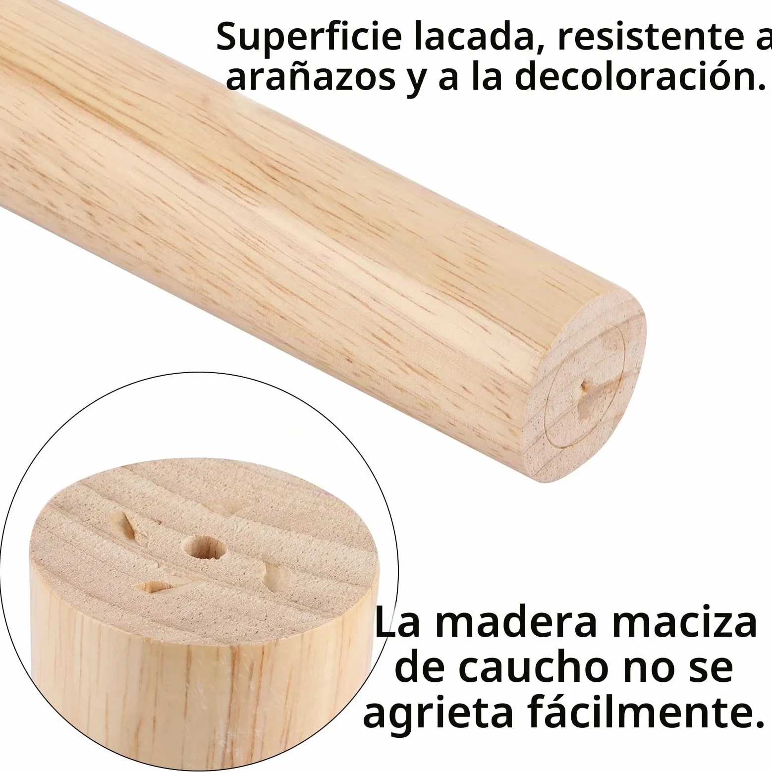 AKOLAFE 4 patas para muebles de madera de roble, 30 cm, patas de madera robustas, patas de muebles redondas, con placas de montaje y tornillos, para cama, armario, silla, mesa