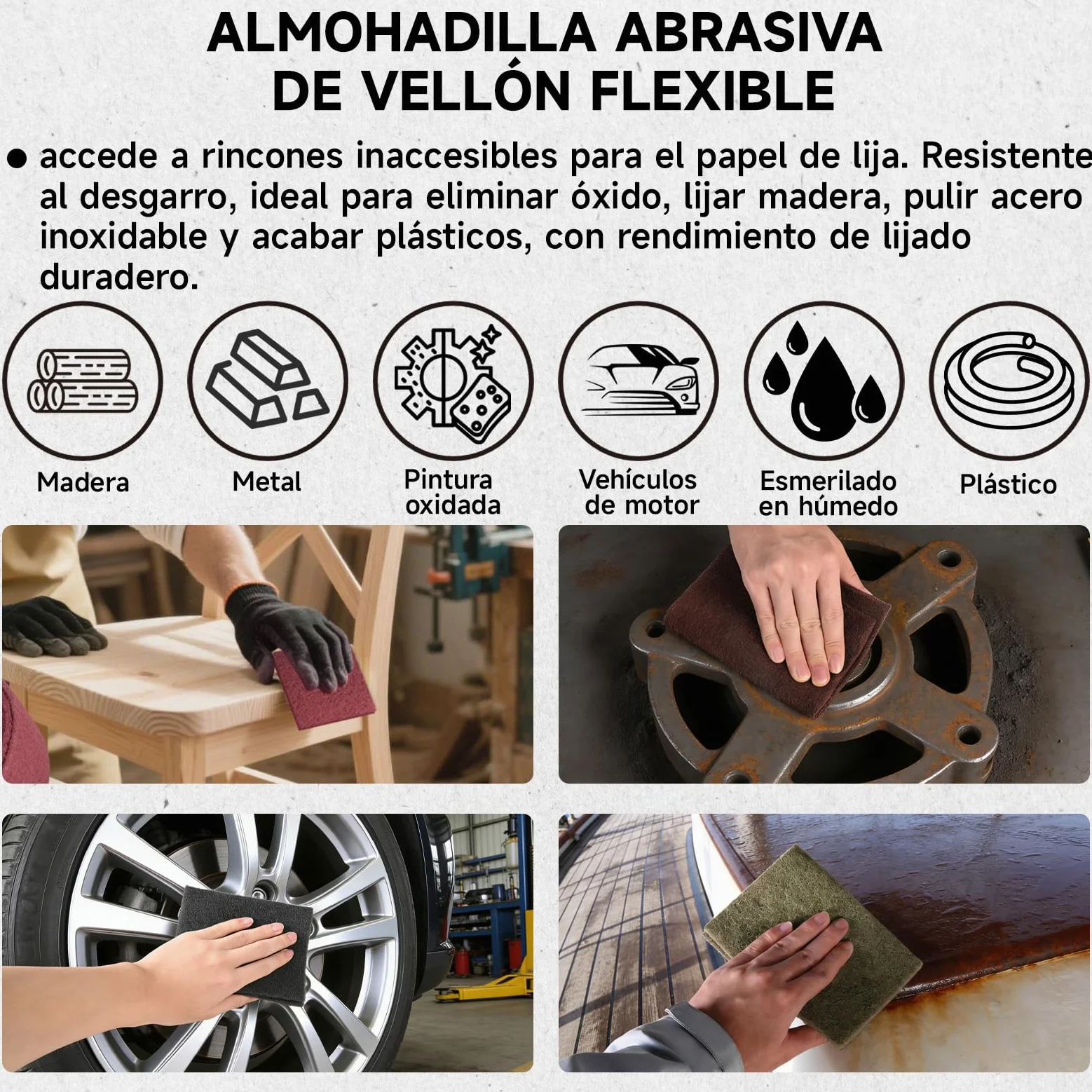 Esponja Abrasiva 5 m x 95 mm Rollo de hoja de lijado Grano 1000, de lijar Metal Madera Acero Inoxidable