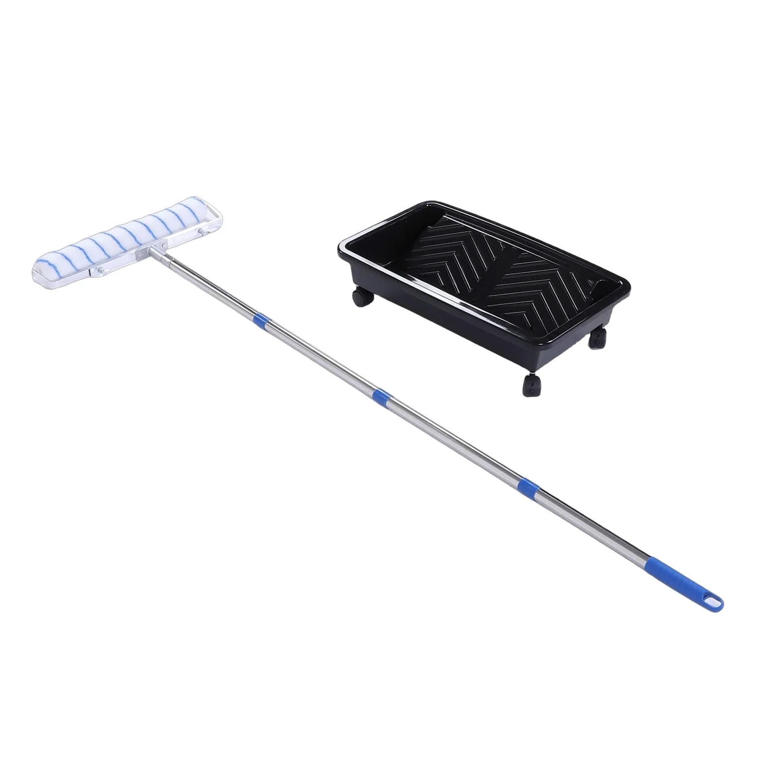 Sxhlseller Kit de Rodillo de Pintura de 18 Pulgadas con Bandeja |Juego de Herramientas Profesionales para Pintar, 4 Cubiertas, Poste de Extensión, Varilla de Acero Inoxidable para Paredes, Techos y