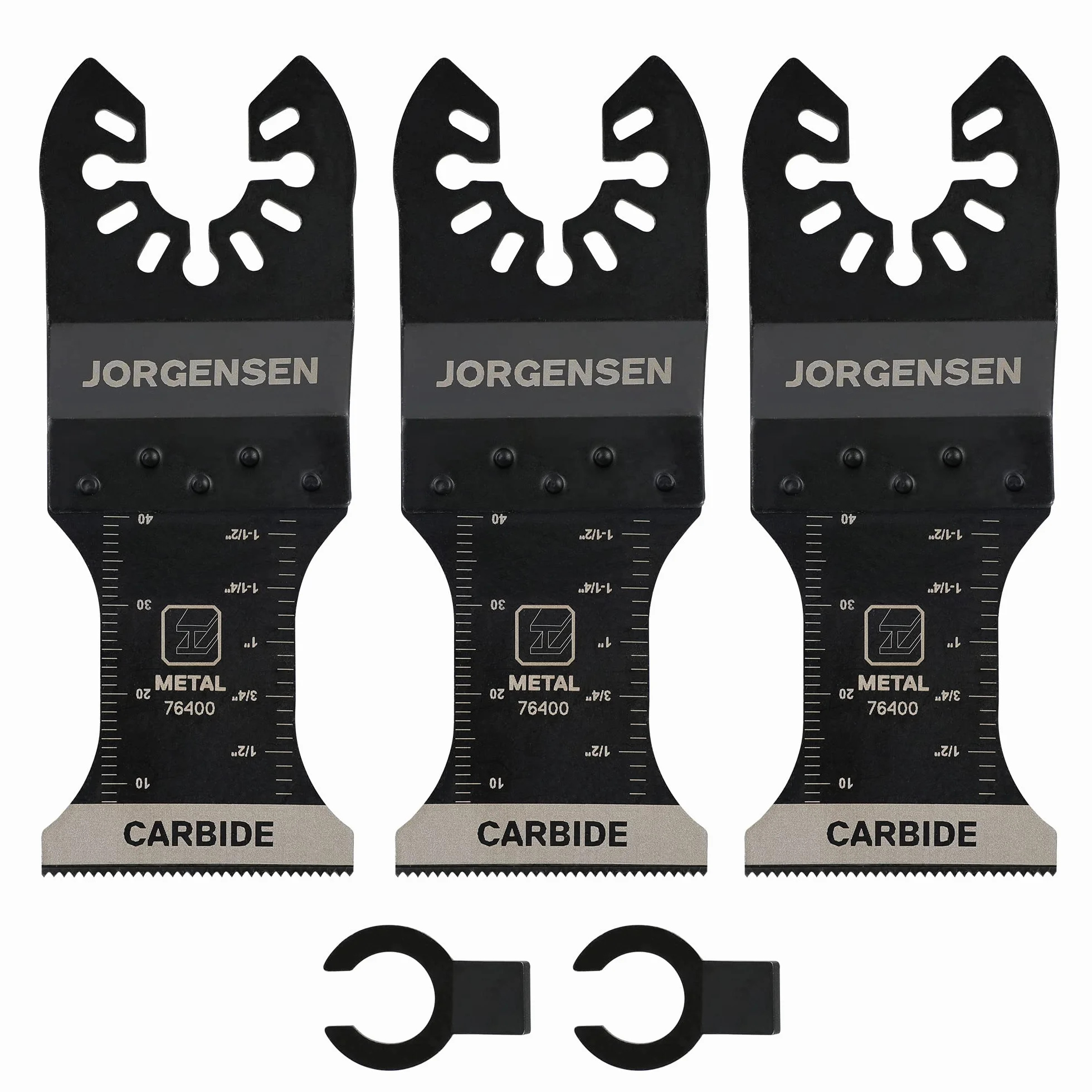 JORGENSEN Cuchillas de Sierra Oscilante 3-piezas, Hojas de Corte para Herramientas Multifunción, Accesorios Multiherramienta para Corte de Metal, Clavos, Tornillos, Pernos