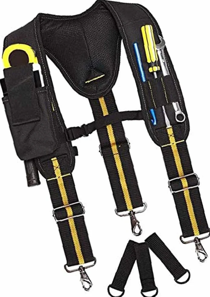 Cinturón de herramientas tirantes acolchado lumbar ajustable para trabajo pesado soporte multi-bolsillos para carpintero electricista profesional durable herramienta para INDUSTRIAL