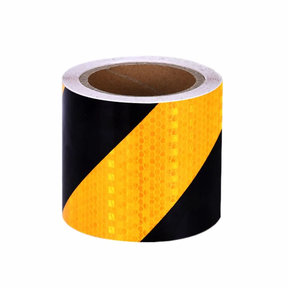 Cinta Reflectante, Cinta Reflectante Impermeable de 10 CM x 10 M Cinta de Advertencia Autoadhesiva Cinta de Seguridad Llamativa Cinta de Advertencia para vehículos, automóviles - Amarillo y Negro