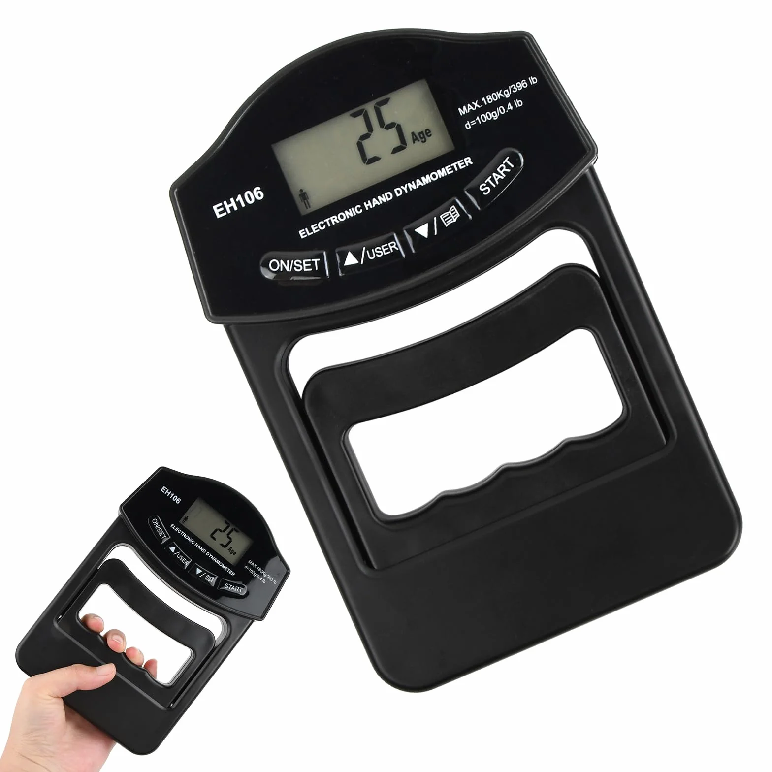 Dinamometro de Digital Dinamómetro de Mano Probador de Fuerza de Agarre para Deportes, Fitness