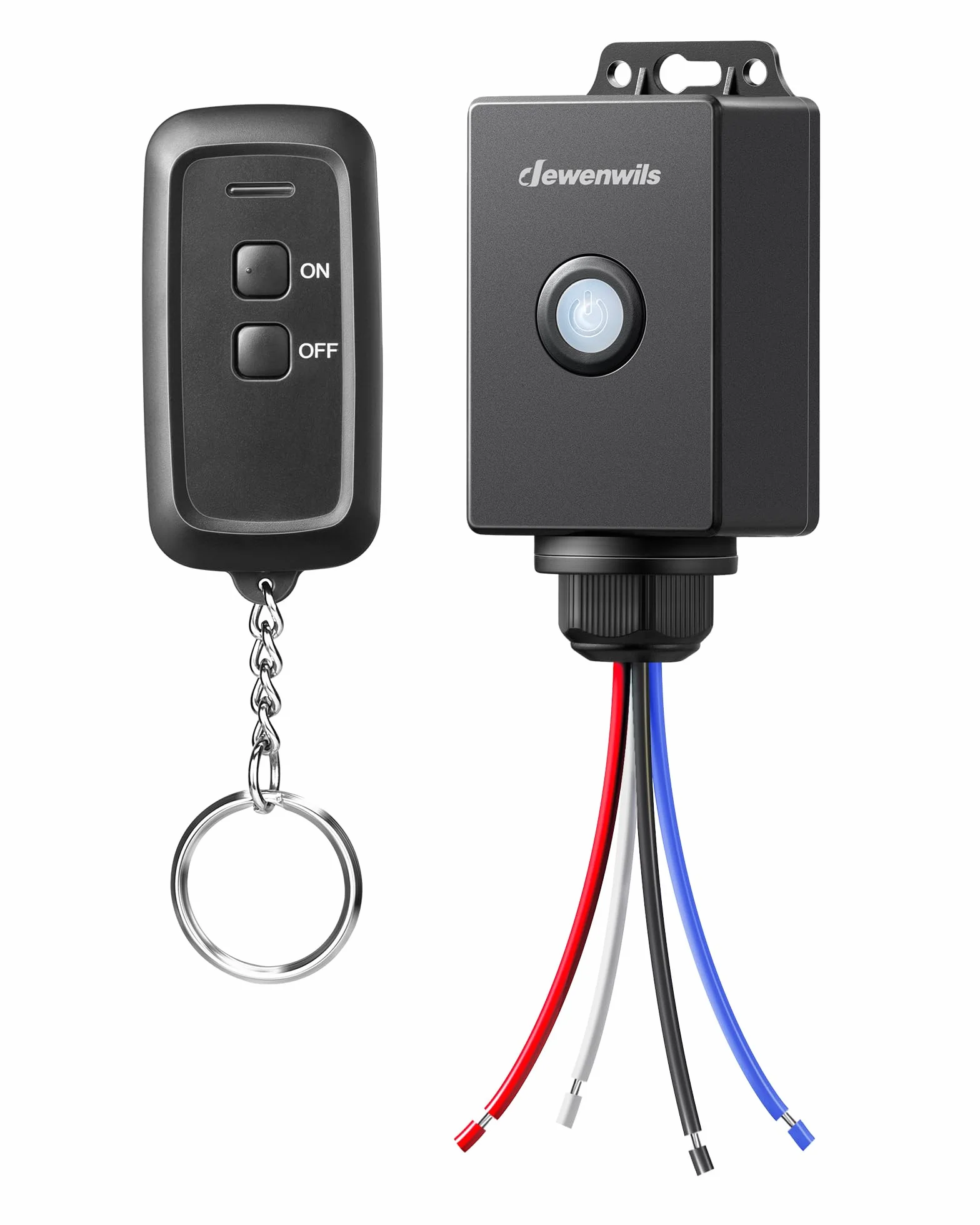 DEWENWILS Interruptor Inalámbrico para Exterior, IP65 Impermeable, Interruptor de Luz Inalámbrico, No Requiere Cableado, Programable y Ampliable