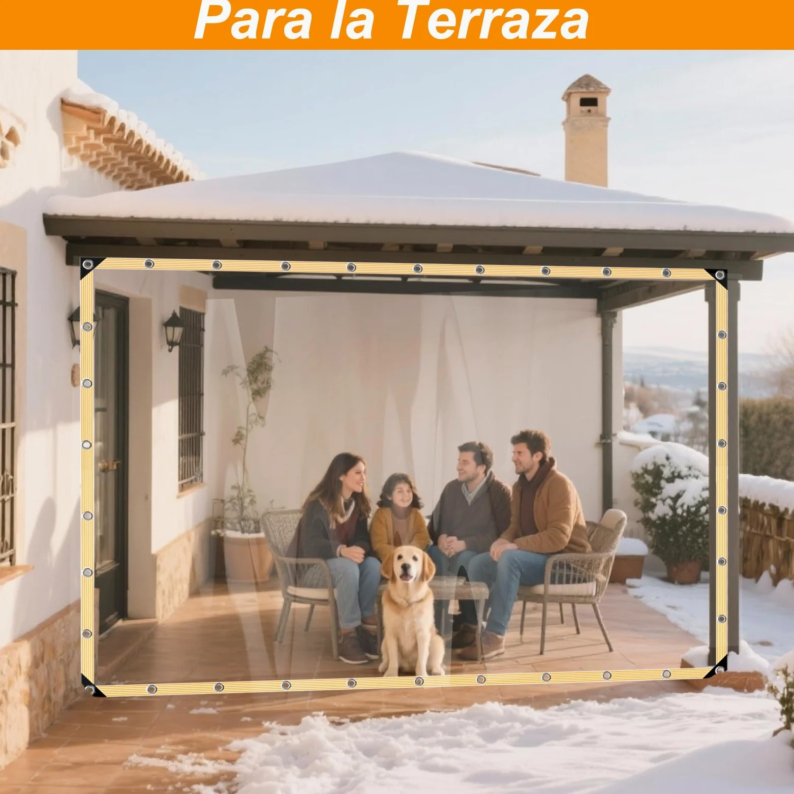 BeGrit Lona Transparente con Ojales Lona Impermeable con Cuerda Lona Protectora de PVC para balcón jardín Exterior Invernadero Terraza Plantas Muebles Pérgola 2x2m
