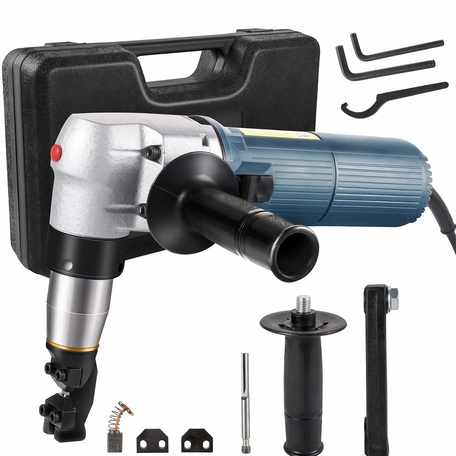 VEVOR Cizalla Nibbler de Metal 4 mm 625 W Giratorio 360º Cizalla de Punzonadora Eléctrica 1000 RPM Cizalla Eléctrica de Aleación Metálica para Chapa Metálica, Acero, Cobre, Aluminio, Plástico y Vidrio