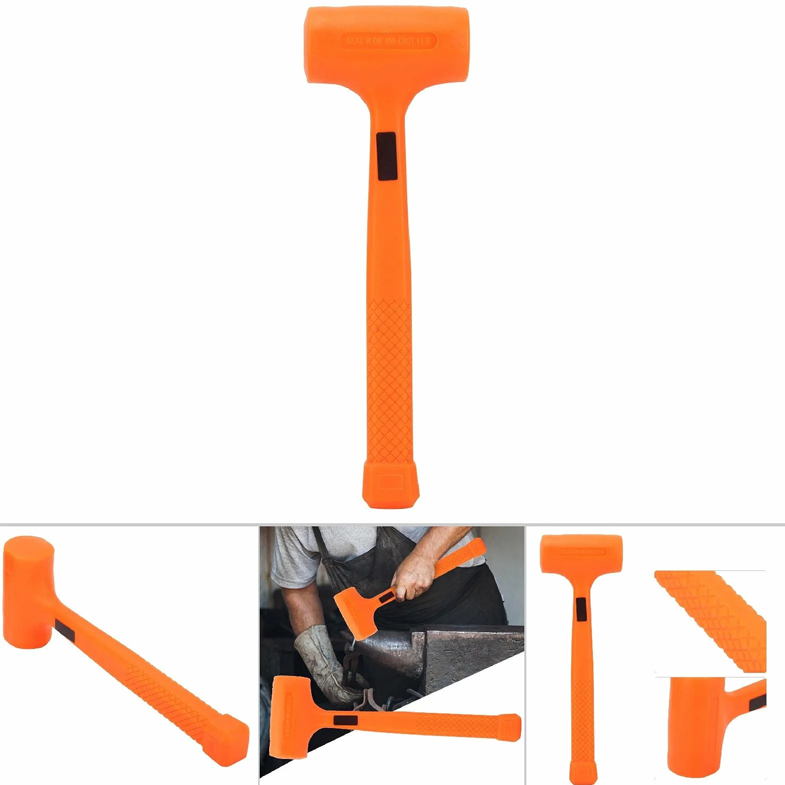 Martillo De Goma De Pvc De Cara Blanda,Mazo De Goma Práctico,Adecuado Para Petroquímicos, Minas De Carbón,A Prueba De Ácidos, Álcali, Sin Chispas(1LB)
