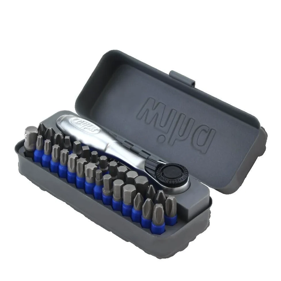 Wiha 76889 Juego de 32 brocas de impacto GoBox TerminatorBlue con mini trinquete