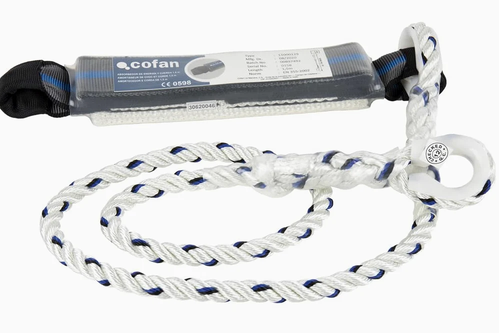 Cofan Absorbedor de Energía | Con Cuerda de Seguridad de 1,5 m | Color Blanco