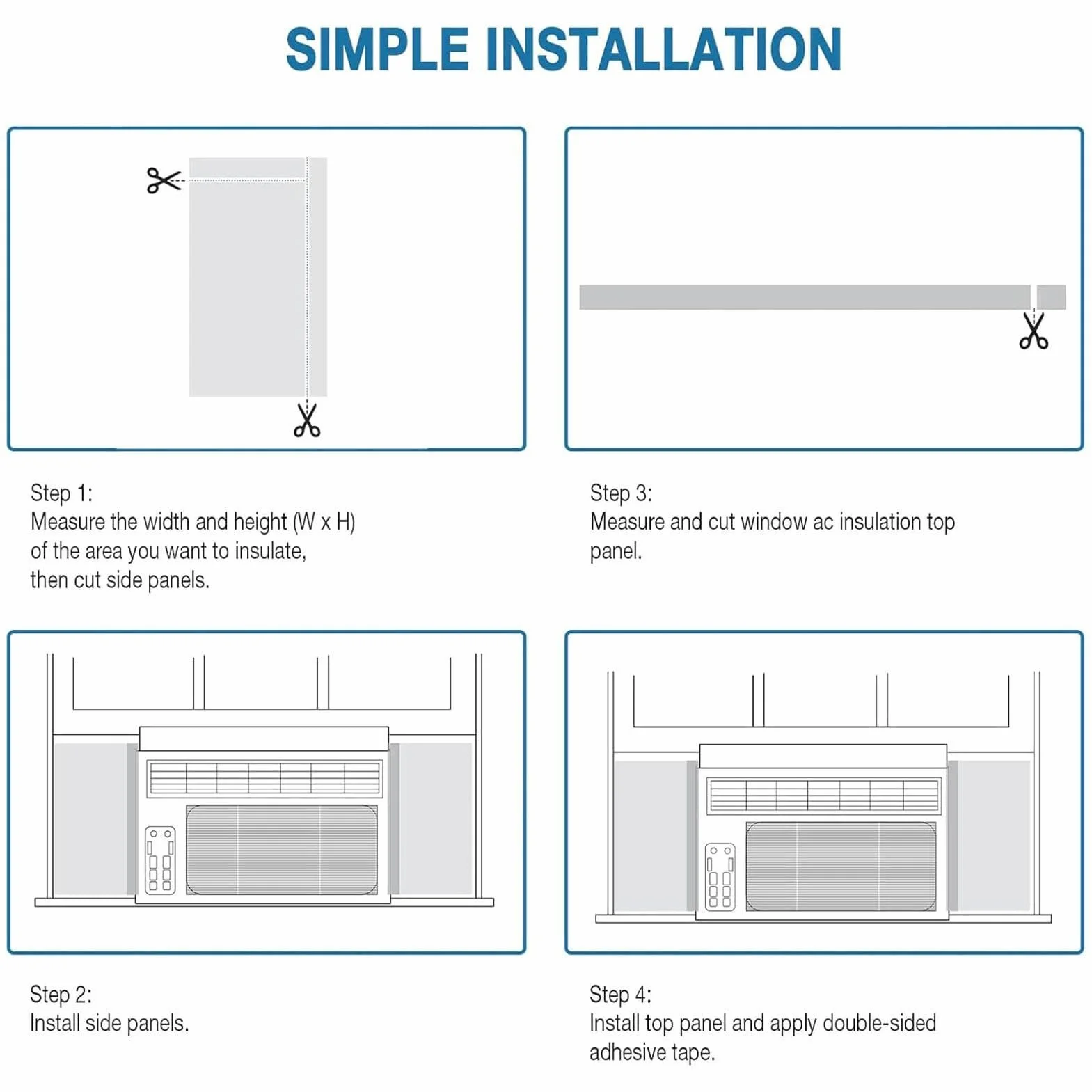Kit de Sellado para Ventana con Aire Acondicionado,2 Piezas Universales De Alta Densidad | Paneles Laterales Espuma Aislante AC - Oficina, Dormitorio, Hogar, Apartamento, Previene Fugas De Aire