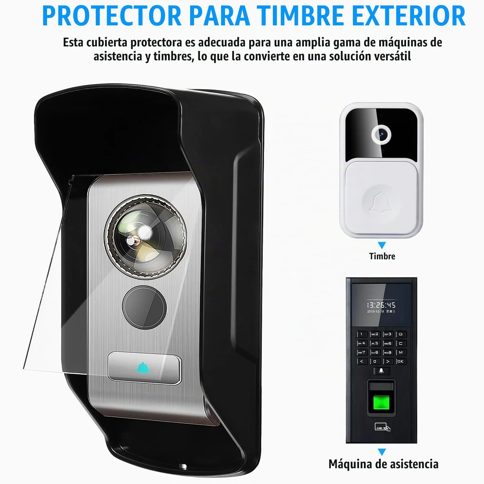 Cubierta De Lluvia Para Timbre Protector De Timbre Exterior Cubierta Del Teclado De Control De Acceso Funda Transparente Con Salida De Cable Trasera 9.29 X 4.52 X 3.11 in