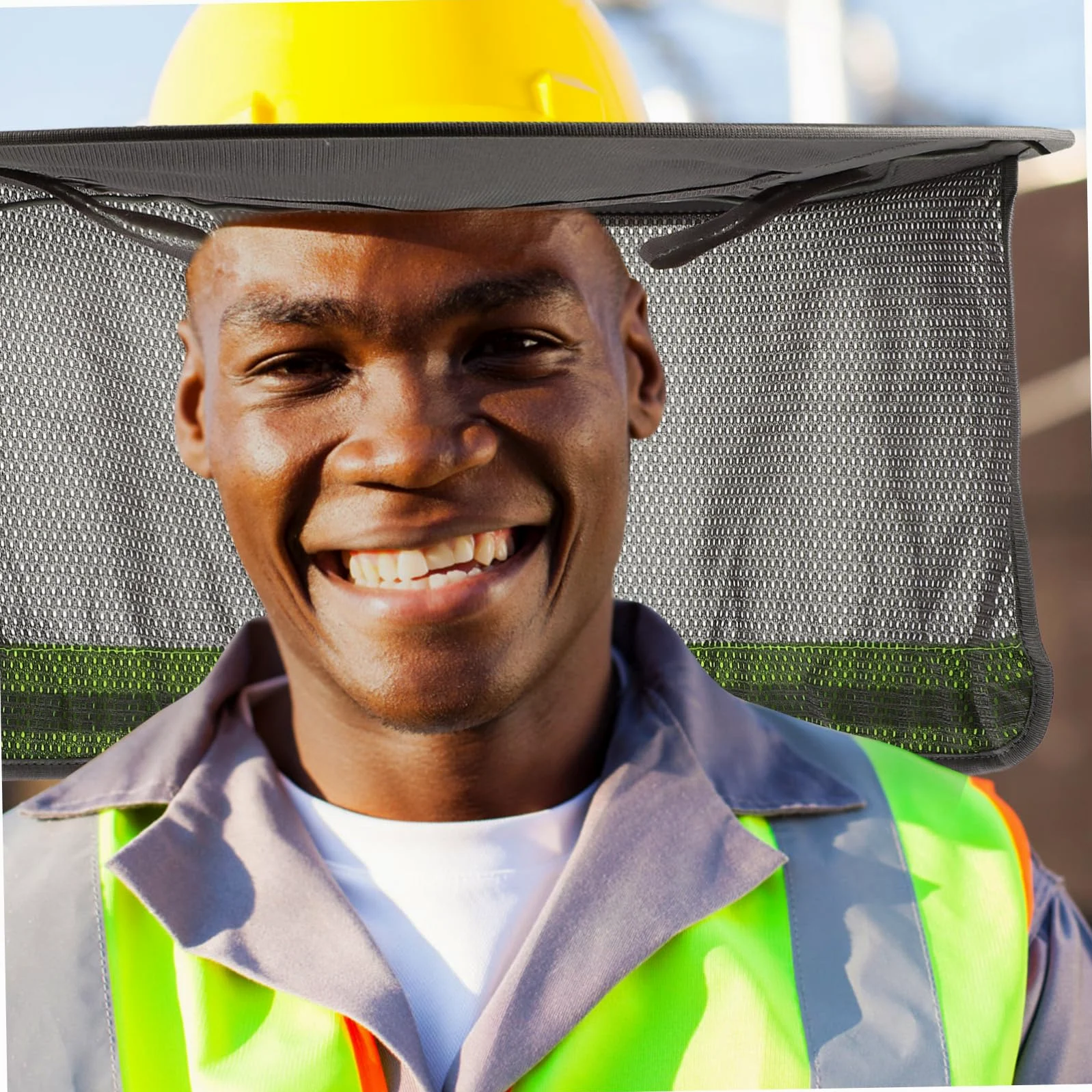 ULTECHNOVO Cubierta para Casco con Visera de ala Completa y Protección Solar Reflectante para Cuello – UV-Blocking for Outdoor Construction Work, Maintenance & Rail Jobs – for Workers in Hot Climates