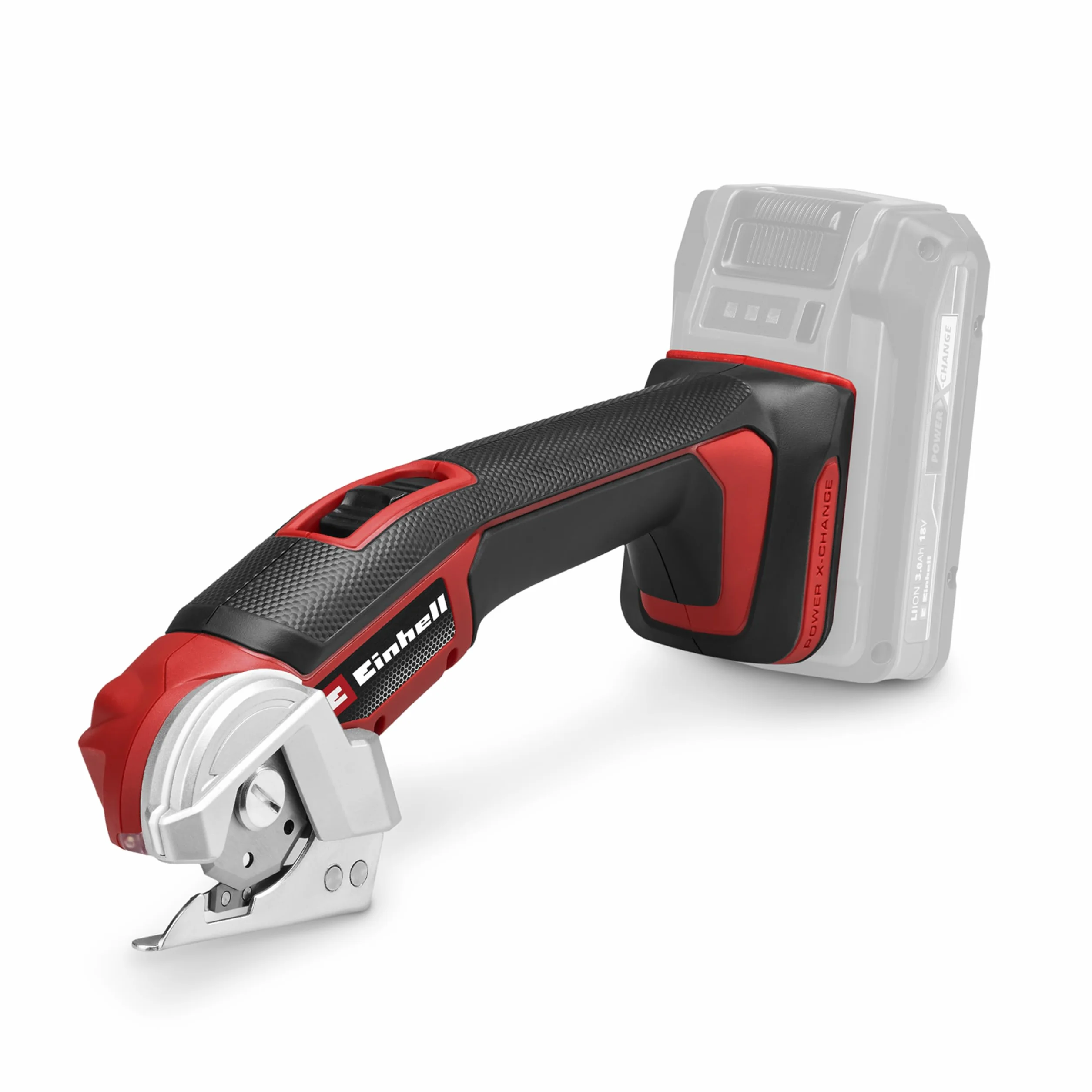Einhell cortador universal con batería TE-UC 18/6 Li-Solo Power X-Change (18 V, tijeras universales para materiales hasta 6 mm, luz LED, indicador de línea de corte, sin batería)