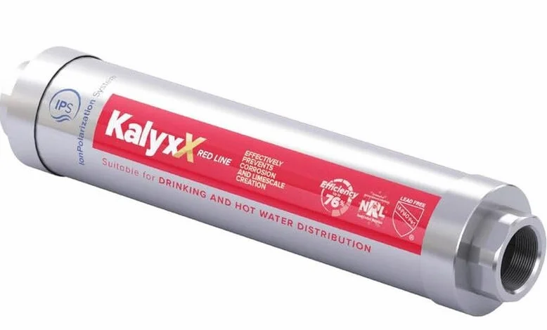 Swiss Aqua Technologies | Ablandador de agua Antical Innovador IPS Kalyxx RedLine G 1" Hembra IPSKXRG1 | Reducción de piedra caliza | Fácil instalación | Sin mantenimiento | Tecnología TGP Ecológica
