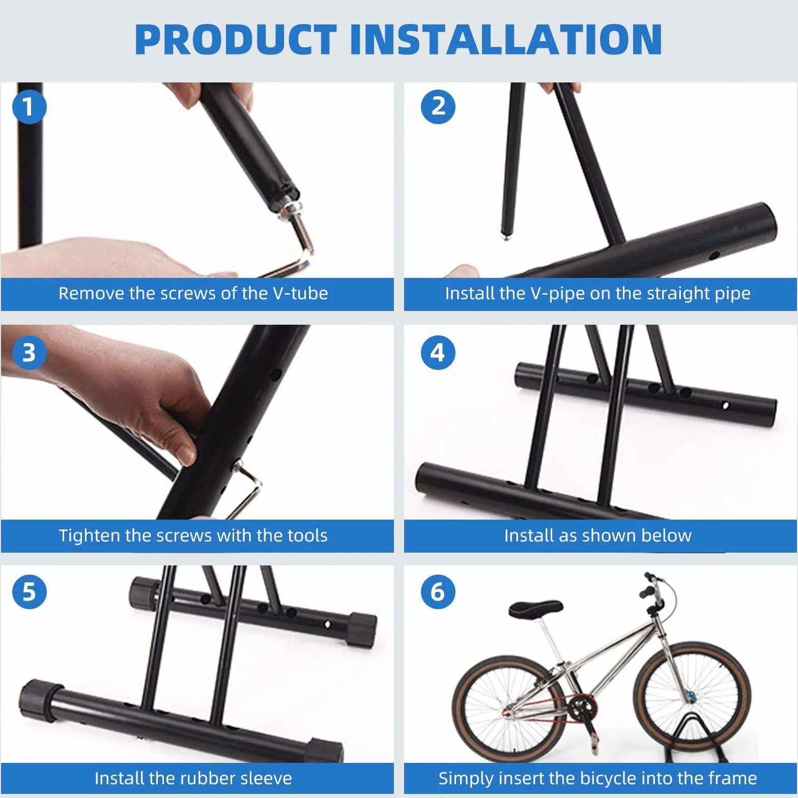 ENGWE MTB Soporte de metal para bicicletas al aire libre, estante de almacenamiento de bicicletas para garaje