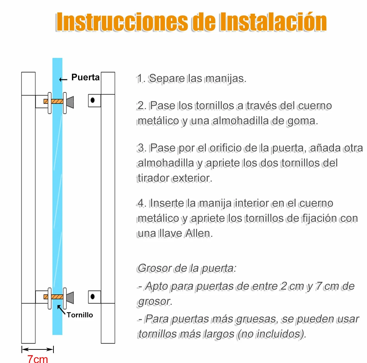 Tirador de Puerta en Negro Mate para Puerta de Granero 30/60/90/120/150 cm, Tiradores Puertas Correderas y Tiro de Doble Cara, Tirador Largo para Puertas Francesas Puertas Exteriores