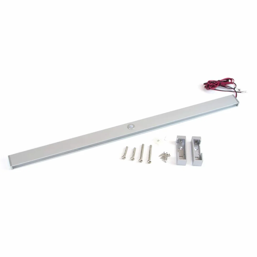 EMUCA Barra de Armario con Luz LED 4W-12V DC Detector de Movimiento Aluminio Mate L 708-858mm