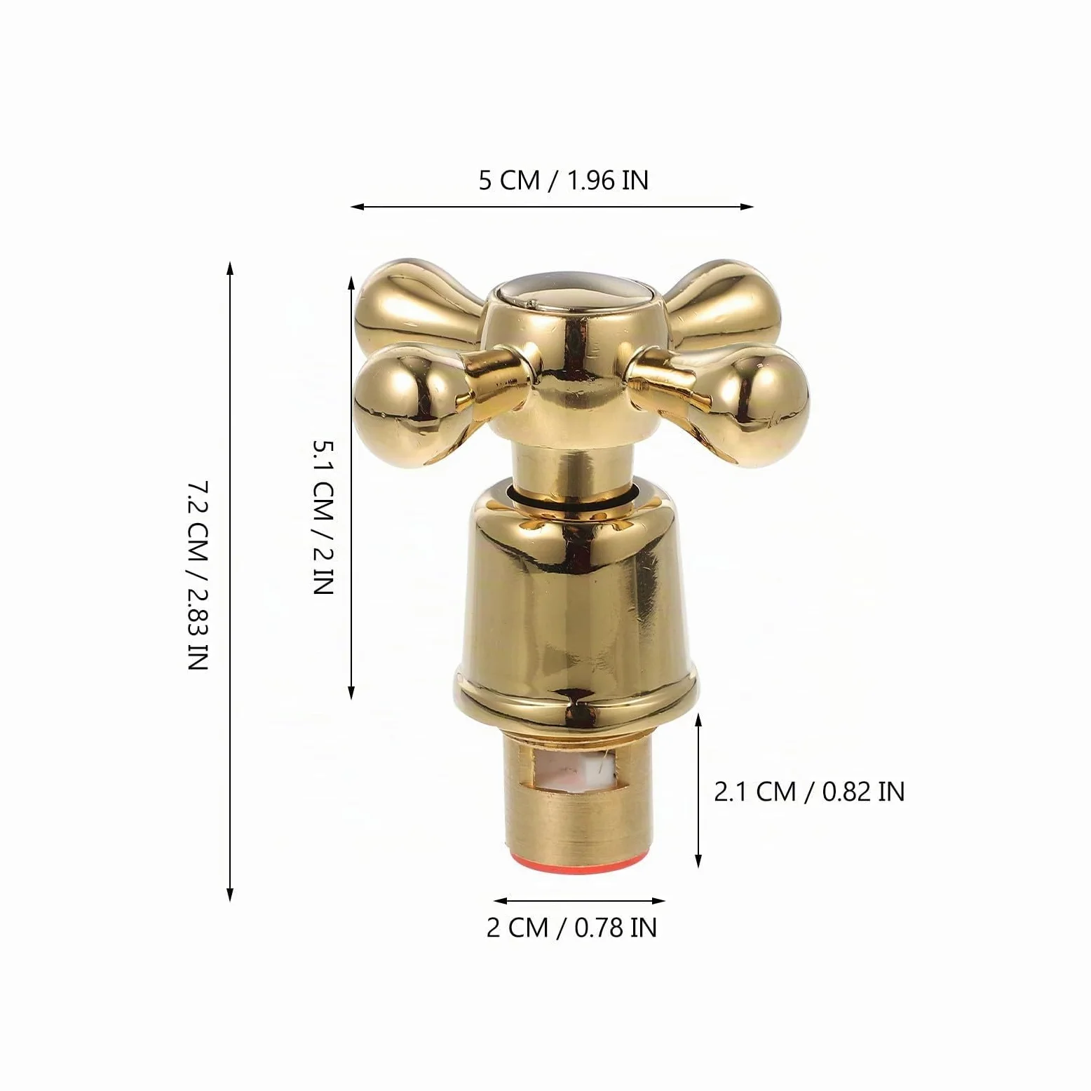 Collbath Manija De Grifo Cruceta Para Agua Fría Y Caliente Estilo Victoriano Repuesto De LatóN Para Cocina Y BañO 2.44X1.06X1.06 Pulgadas