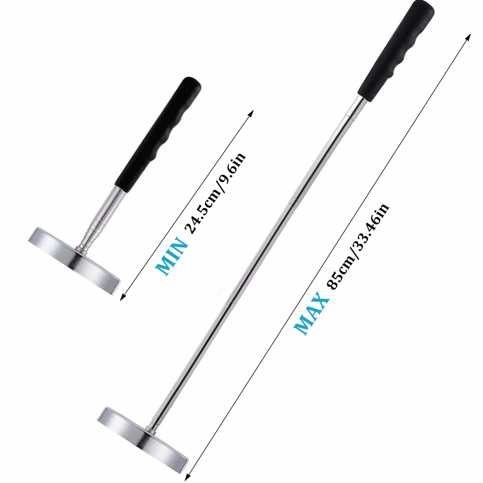Herramienta Recogedor Magnético, Herramienta de Recogida Magnética 35LB Capacidad de Carga, Recogedor Magnético Telescópico(21.5-83.8cm), para Quitar Óxido de Objetos Metálicos Chatarra Taller Garaje