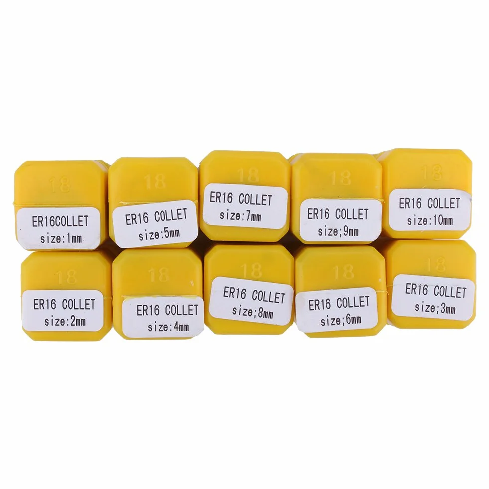 ER16 Juego de alicates de sujeción ER16, resorte Collet Chuck, 1-10 mm, para máquina de grabado CNC y herramienta de torneado, 1-10 mm, 16 piezas
