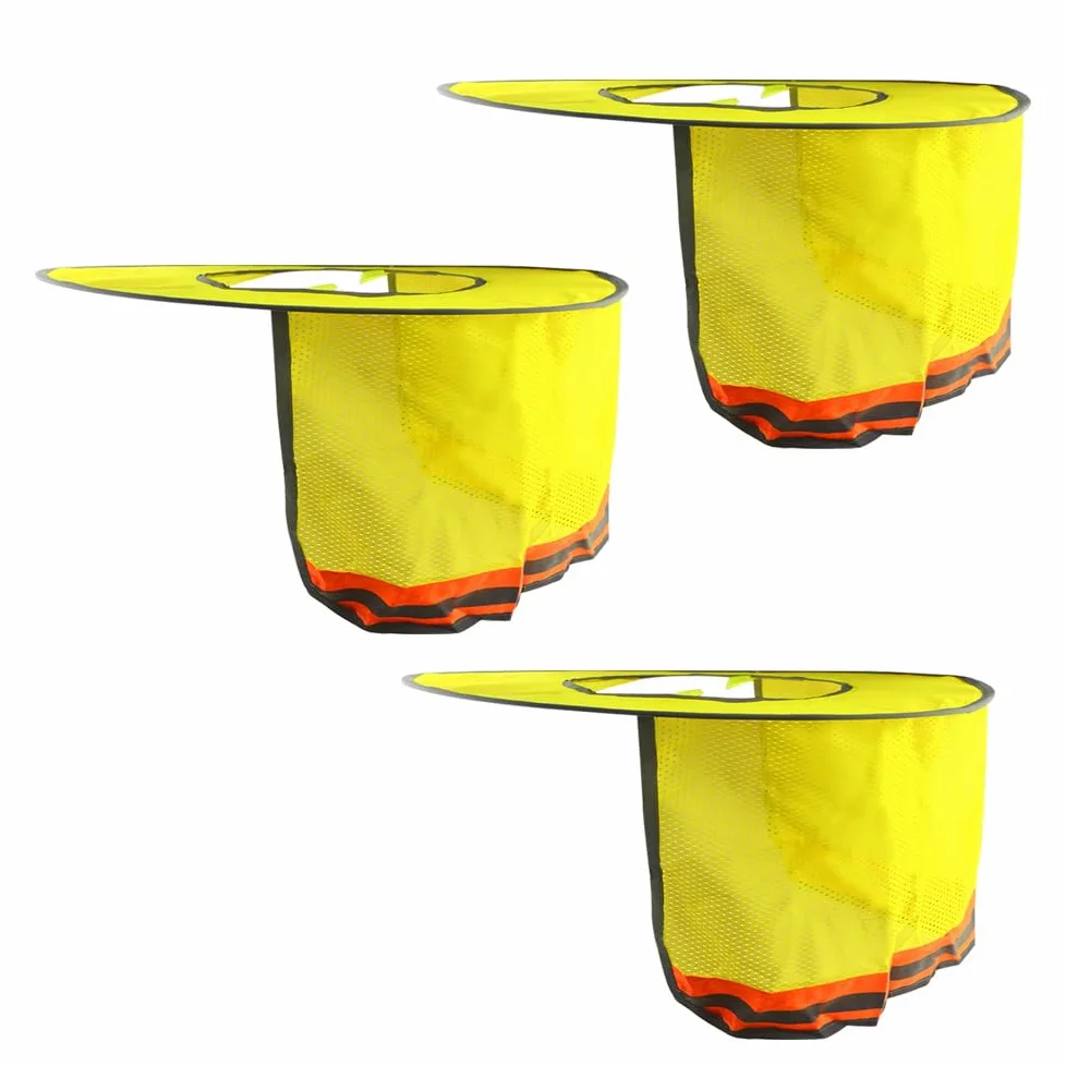 WMYCONGCONG Paquete de 3 parasoles para casco duro, visera de malla de ala completa, accesorios para cascos, visera de casco duro, reflectante de alta visibilidad