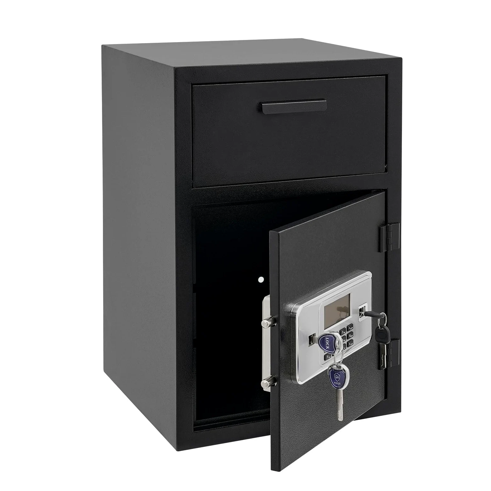 Caja fuerte con ranura de entrada, caja fuerte de seguridad digital con cerradura de combinación y llaves, buzón seguro para oficina de negocios, hogar