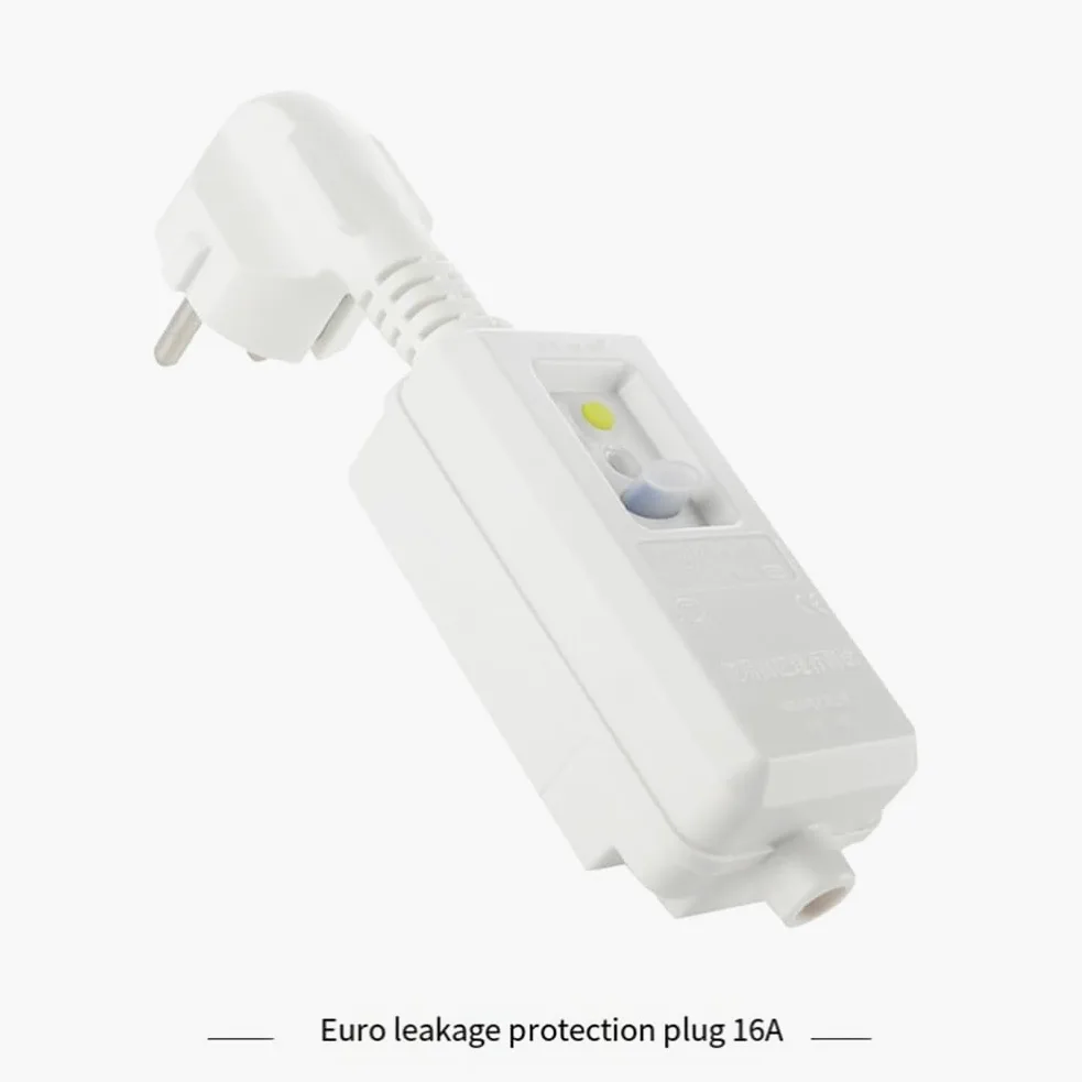 Adaptador de Enchufe de Seguridad con Protección Fugas RCD, 16 A, 220 V, 240 V, Enchufe Europeo, GFCI, Disyuntor Doméstico, Interruptor de Disparo.