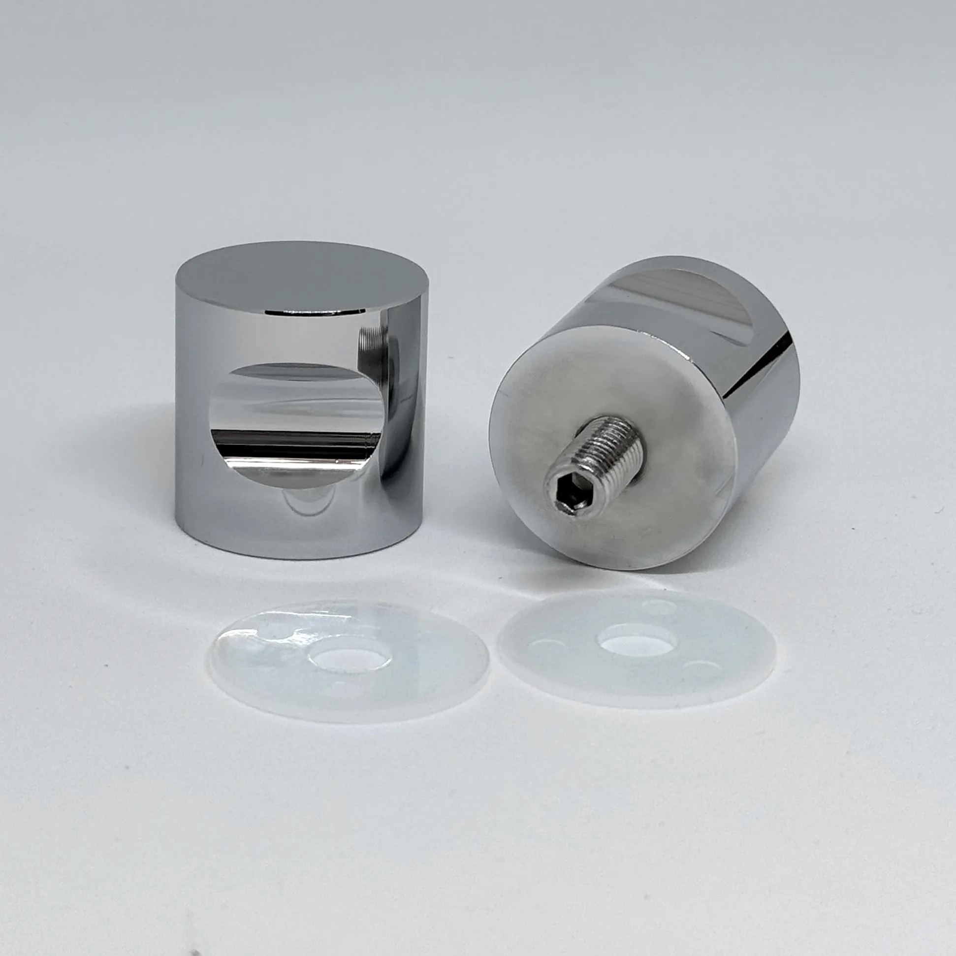 Tirador para mampara de ducha de repuesto para puerta de ducha, para vidrio de baño de 6 mm a 15 mm de grosor, negro mate (cromo satinado)