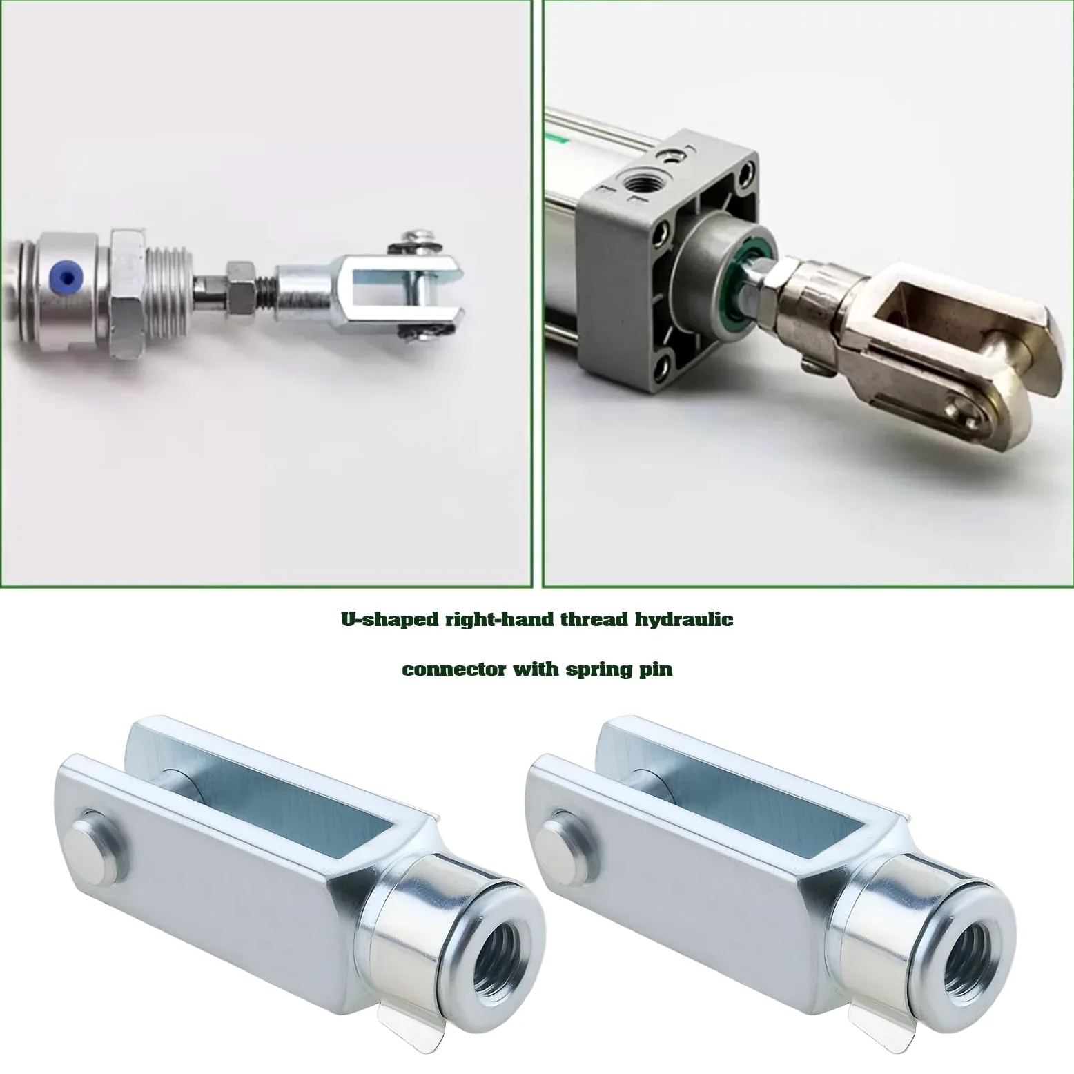 4 Piezas M10 Horquilla Larga con Pasador de Resorte Rosca Derecha Varilla de Cilindro de Aire Extremo de Horquilla Rosca Hembra Conector en Y 72 Mm de Longitud