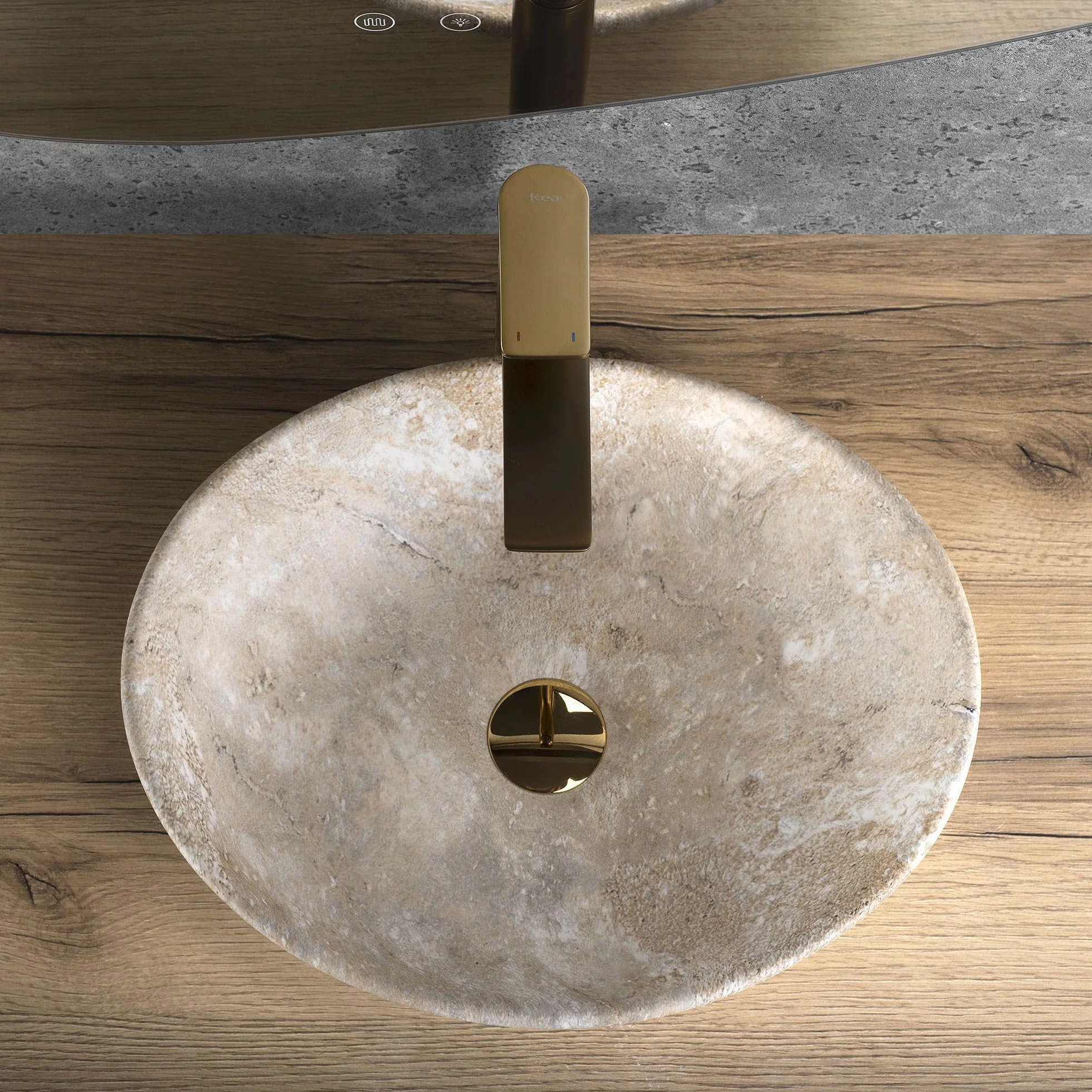 Lavabo Sobre Encimera Rea Sofia Savana Matt Beige 41X34,5X15Cm