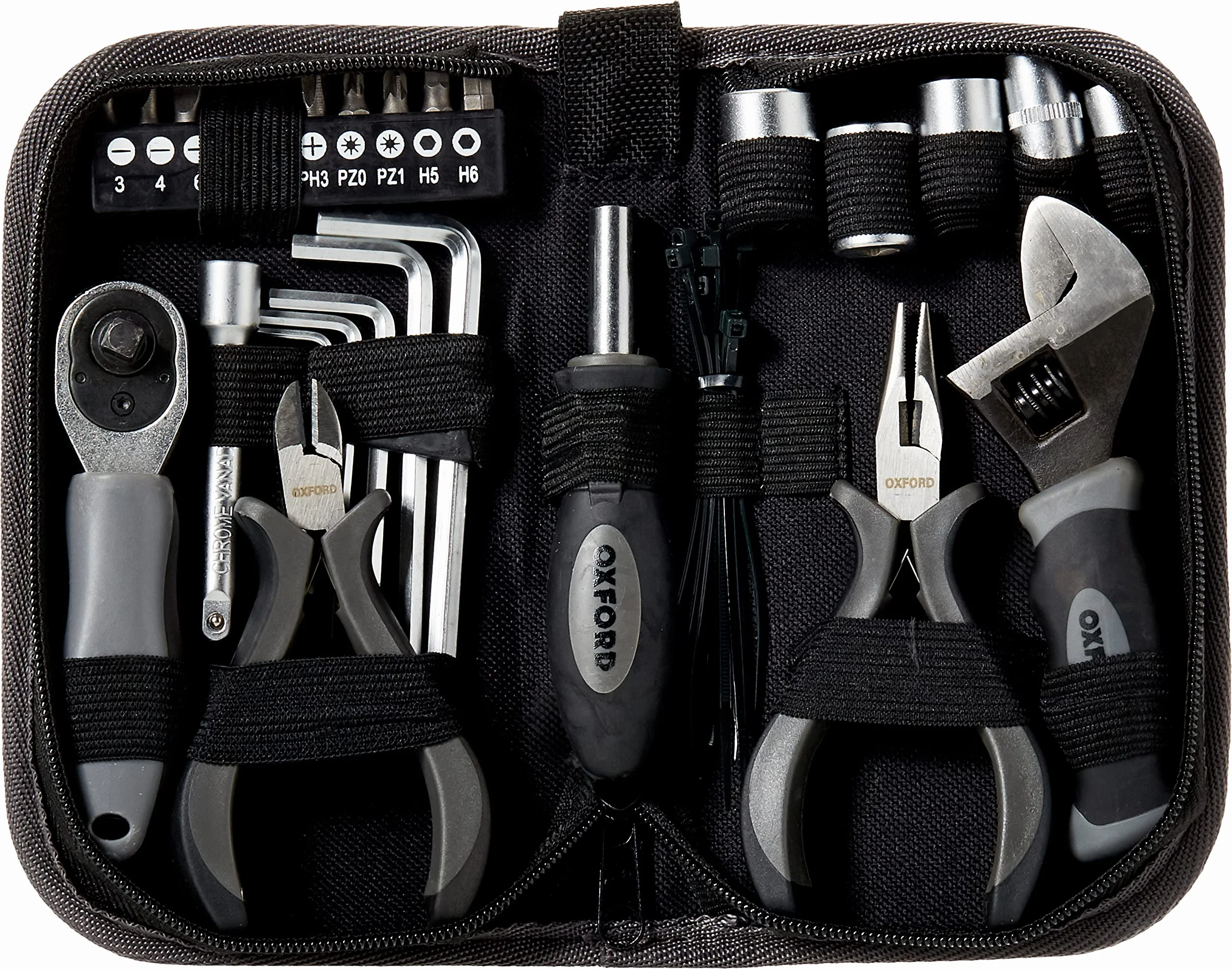 Oxford OX770 Bike Tool Kit Pro - Repair Your Motorbike, Motorcycle or Scooter On The Move, Black