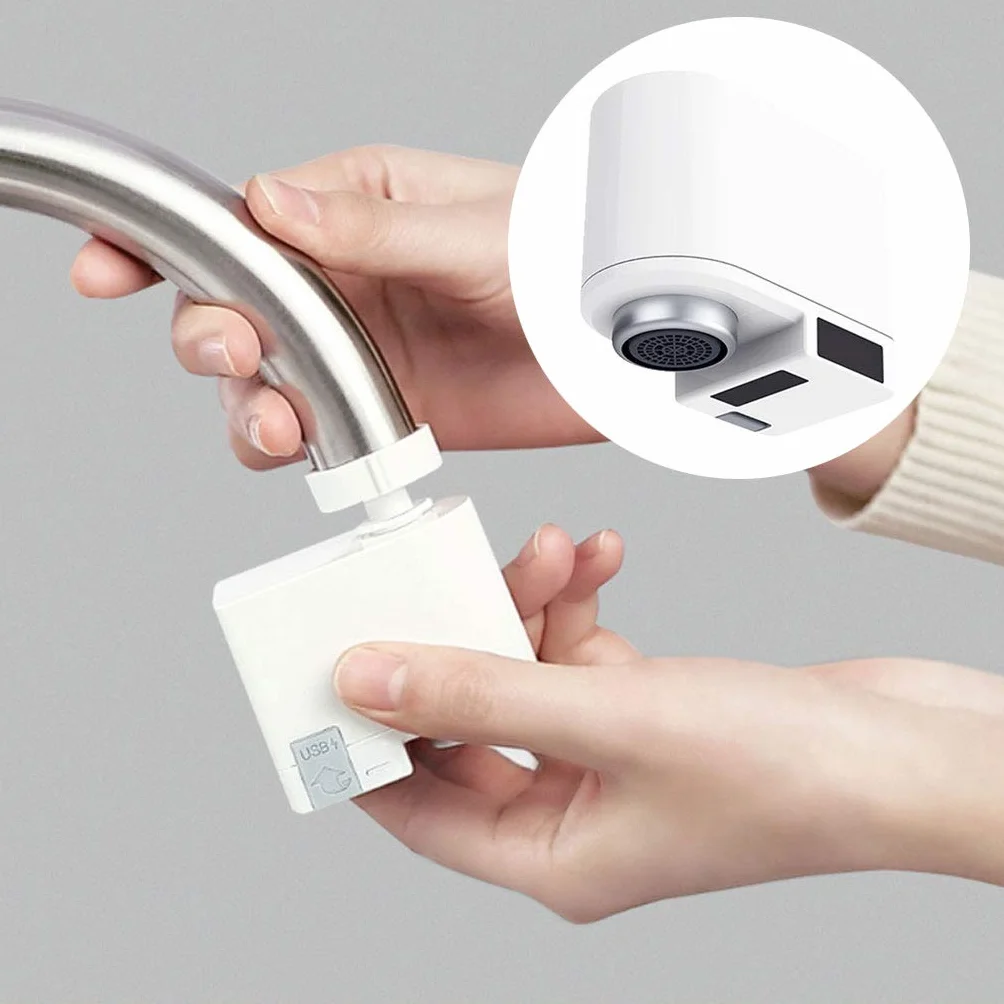 geneic Adaptador de sensor de movimiento automático para grifo de cocina, baño, fregadero, aireador manos libres, sensor inteligente de grifo