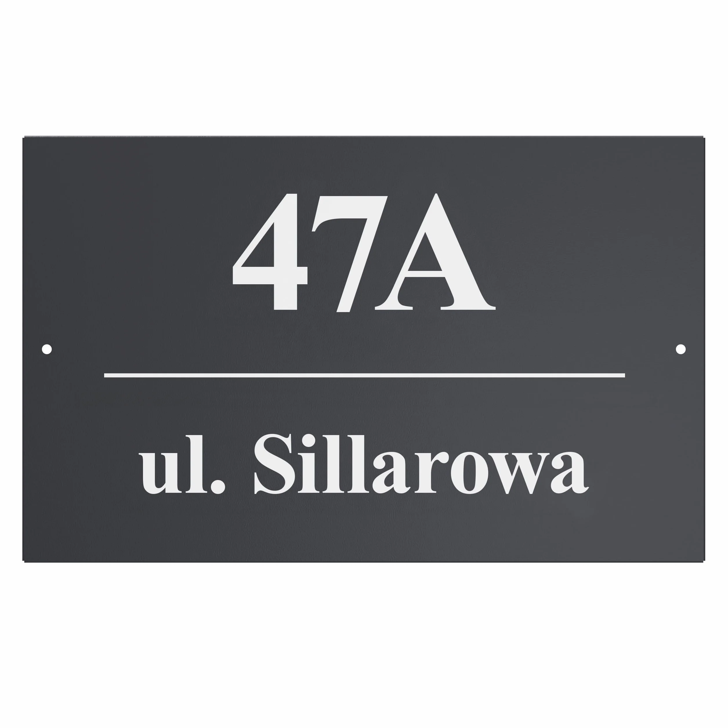 Sillar Placa para Número de Casa con Nombre de Calle Antracita | Placa para Puerta con grabado Personalizado: Nombre de calle, Nombre y Número | Resistente a los rayos UV | Tamaño: 20 cm x 32 cm
