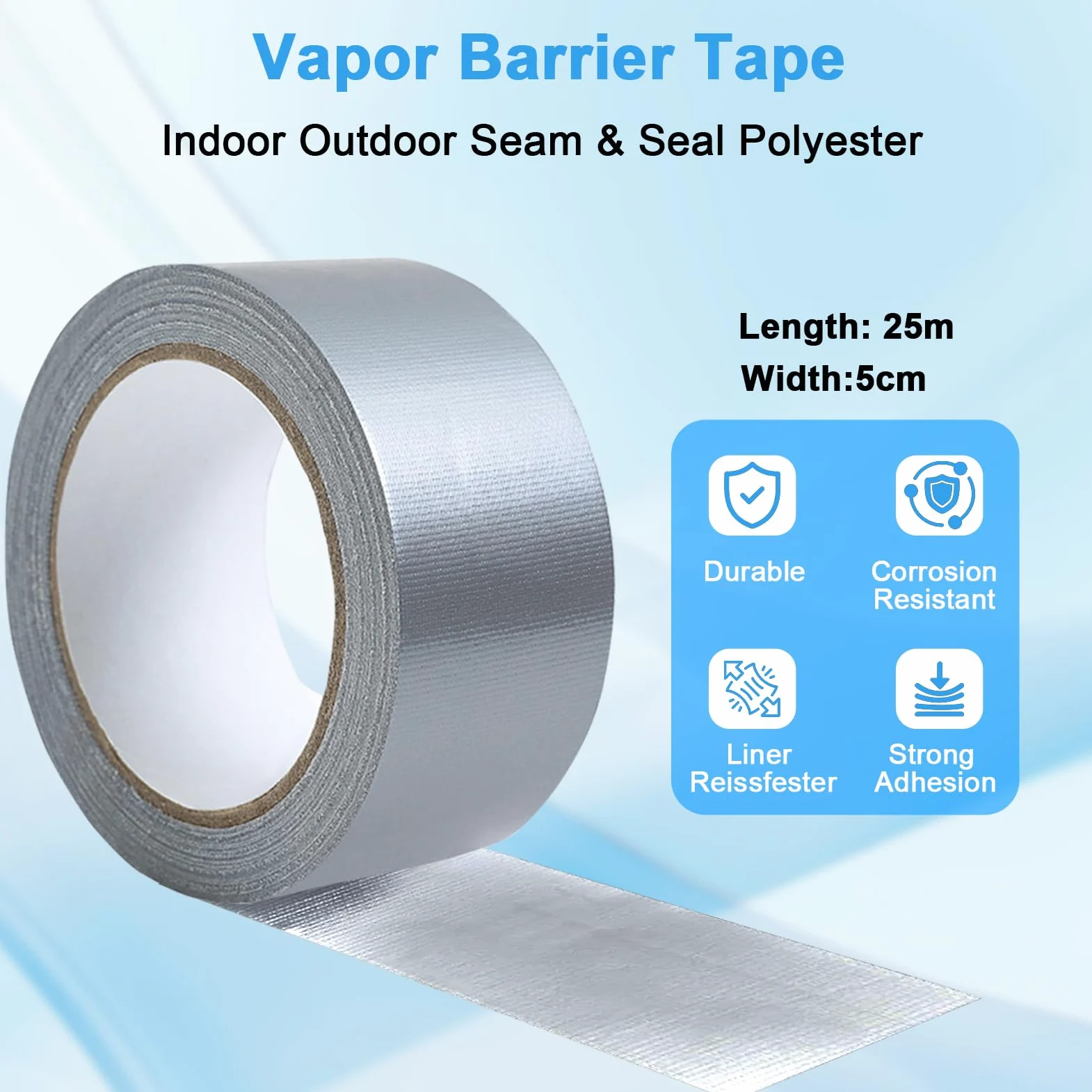 Cinta adhesiva de barrera de vapor para tejados, resistente al agua, para barreras de vapor, barreras de vapor