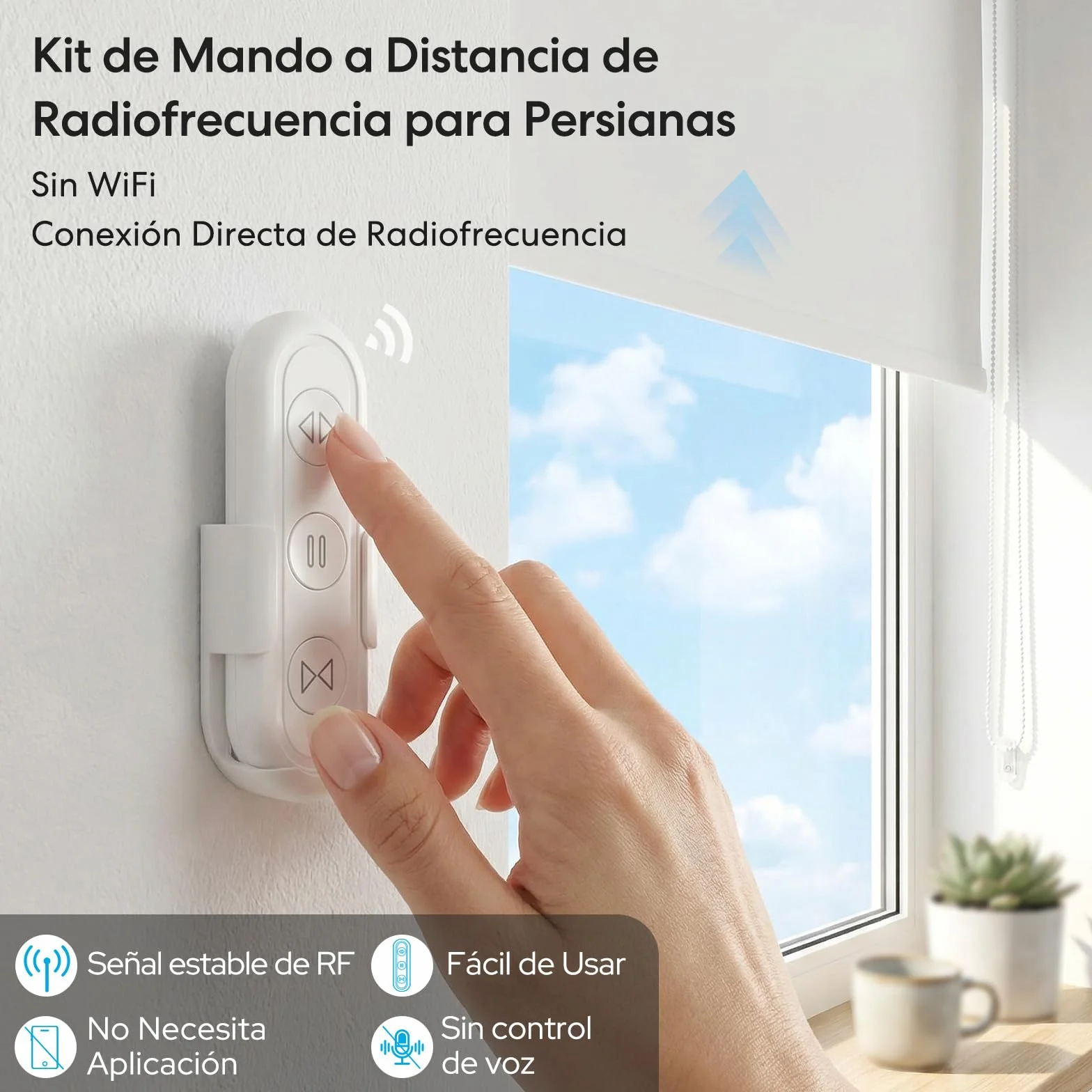 LoraTap Interruptor de Persiana, Receptor Módulo de Relé Inalámbrica con Mando a Distancia RF, Transmisor de Radio 868 MHz, Cortina