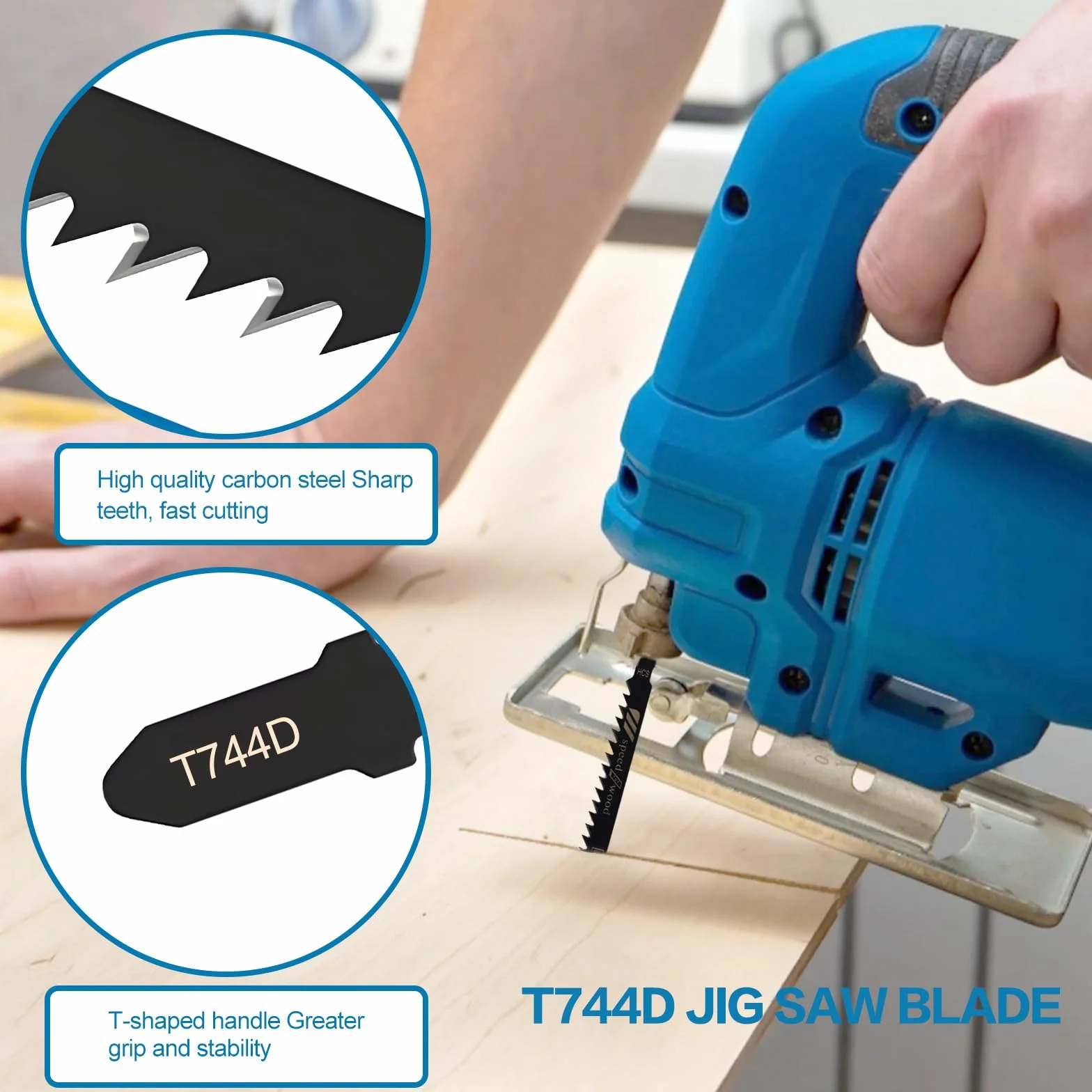 Juego de 5 hojas de sierra de calar de metal para madera, plástico y congelados