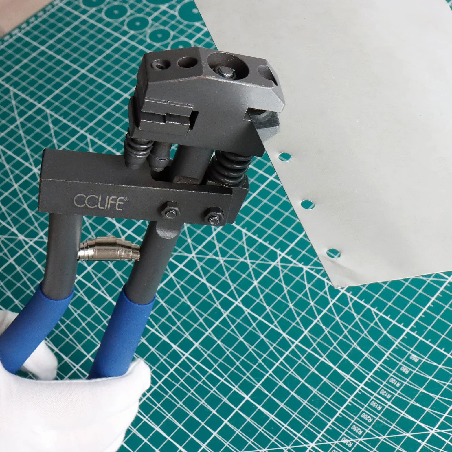 CCLIFE Ø5mm sacabocados para crimpar CombinadoMordaza para taladrar y doblar chapa