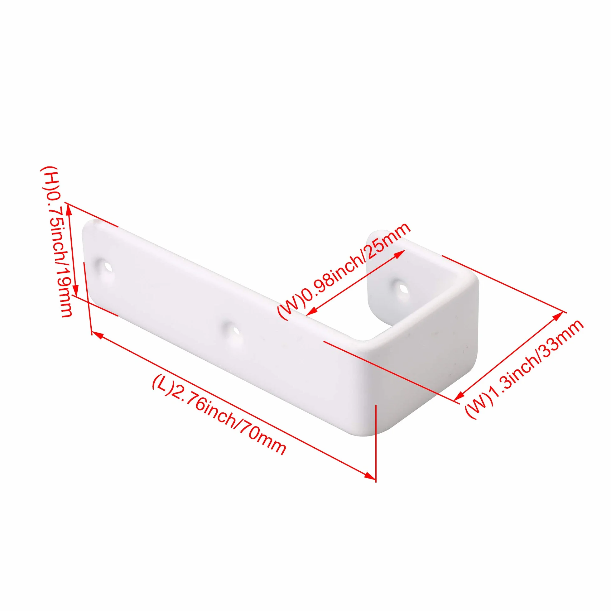RDEXP 4 ganchos para literas y tornillos, 2,5 cm de ancho interior, color blanco