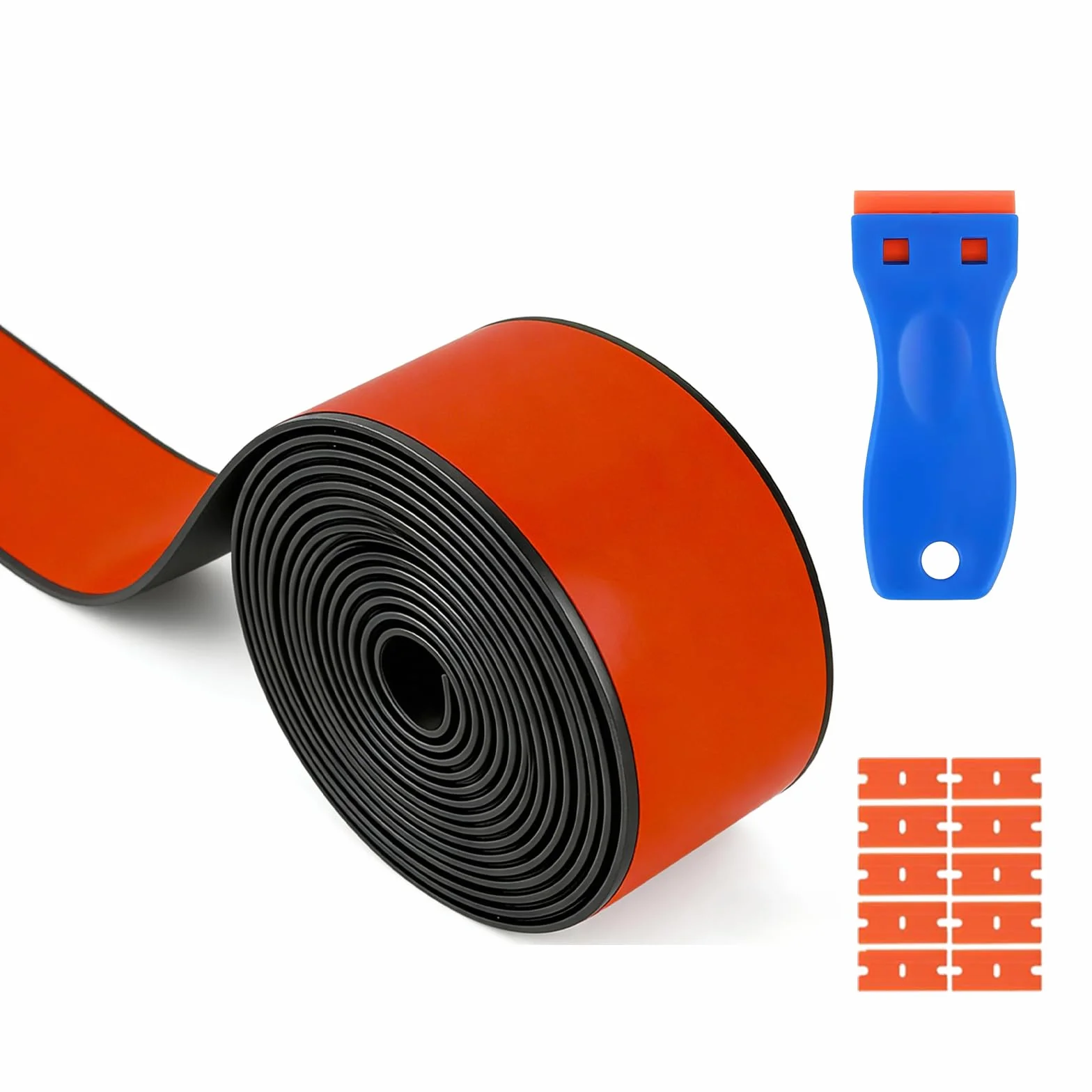 Tiras De Goma De Neopreno 40mm x 2mm x 4,5m Banda de Sellado Sólido Negro