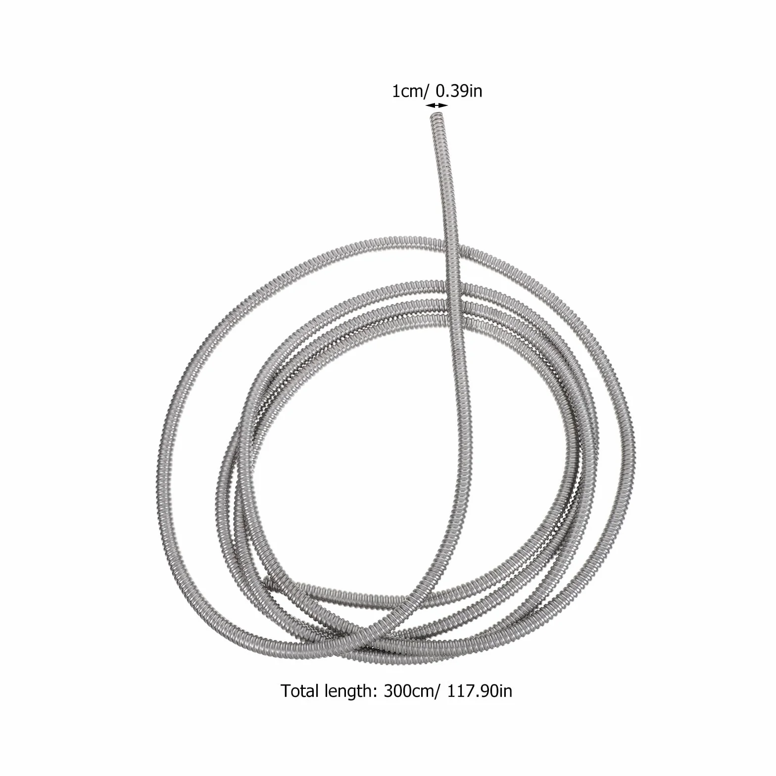 Conducto eléctrico flexible de pared reducida, tubo de acero inoxidable de 7 mm para gestión, cableado y protección de cables industriales y domésticos.