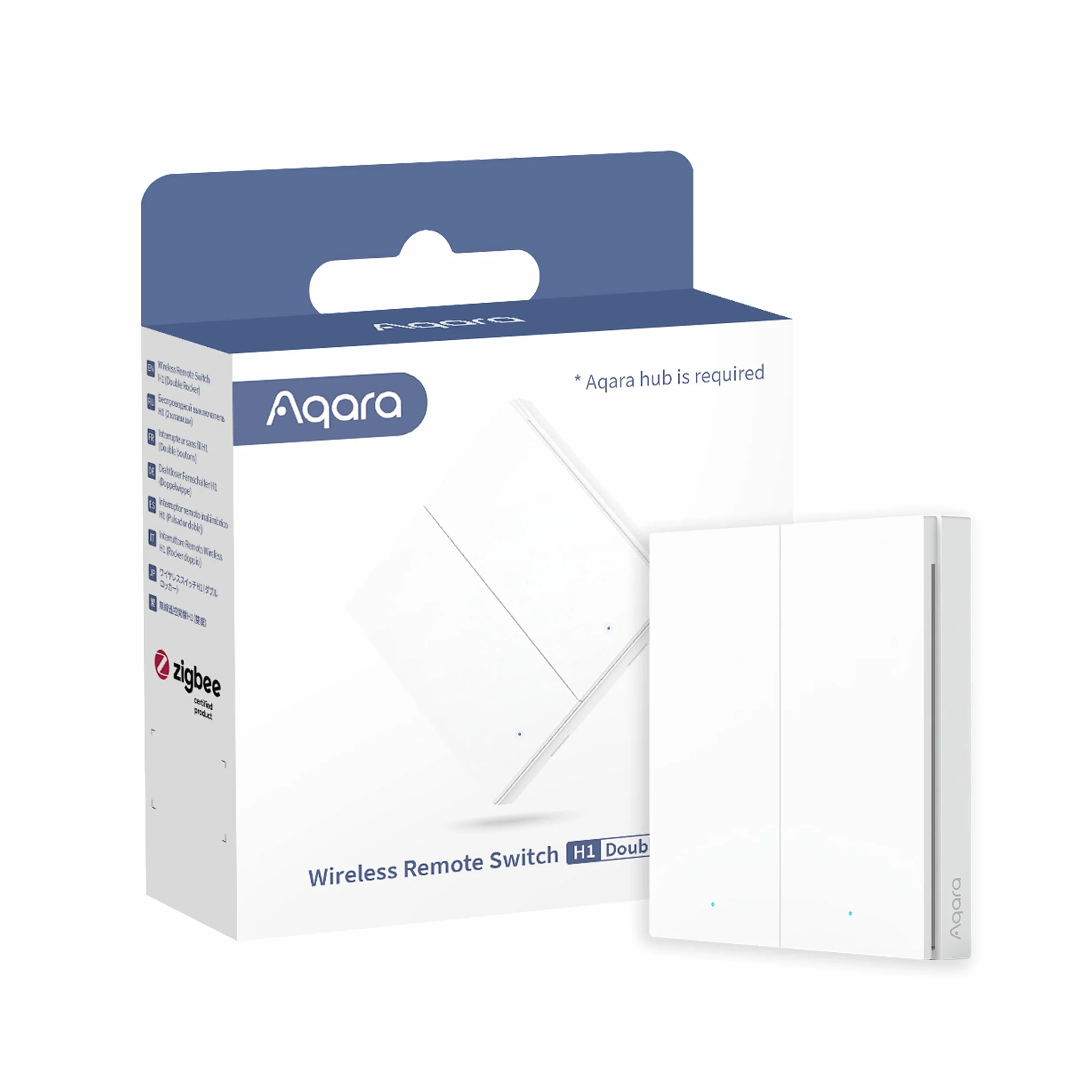 Aqara Interruptor Remoto Inalámbrico H1, Requiere AQARA HUB, Zigbee 3.0, sin Instalación, Mando a Distancia Configurable de 7 Funciones para Hogares Inteligentes, Compatible con Apple HomeKit e IFTTT