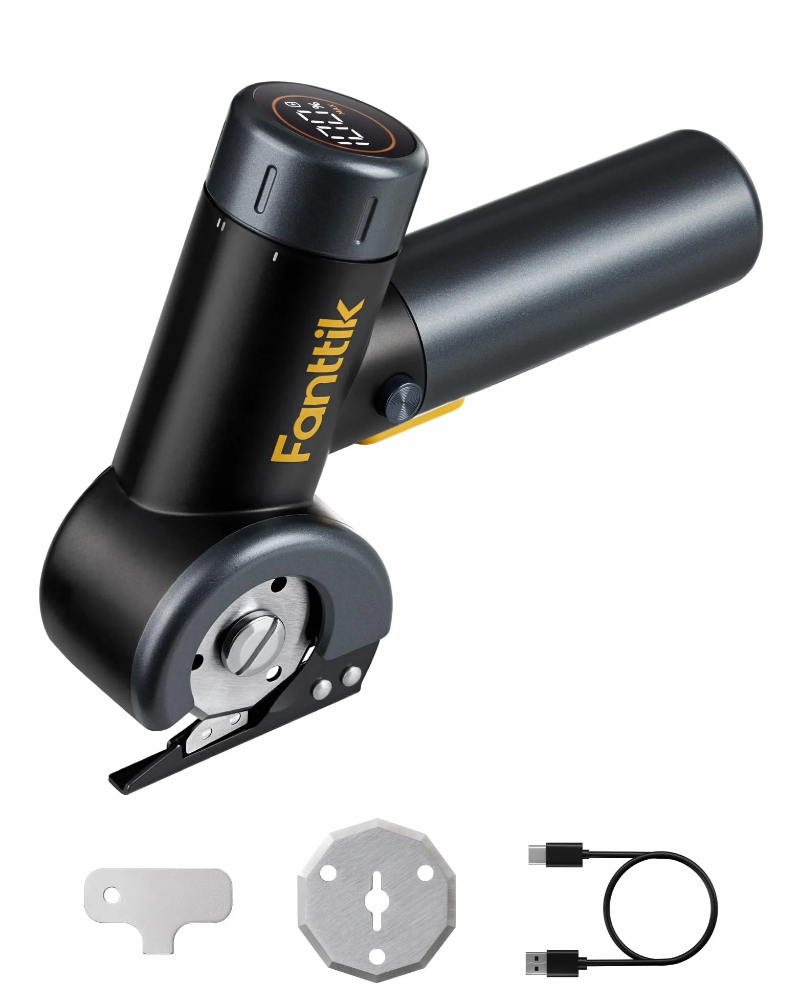 Fanttik C8 Tijeras Eléctricas Inalámbricas Con Pantalla LED,Tijera Electrica Cortador de Cartón, luz LED, Para Caja de Cartón Fina, Alfombra de Cuero Plástico Planta en Maceta