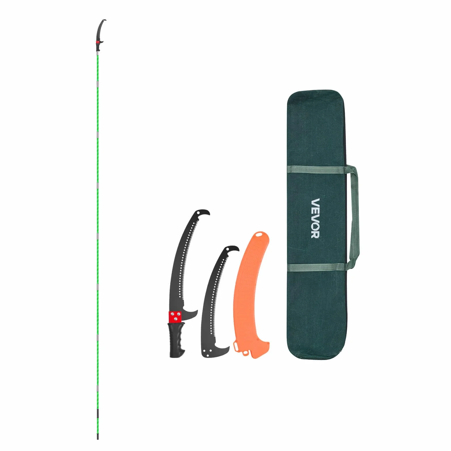 VEVOR Sierra de Pértiga Manual 118-809,3 cm Podadora de Árboles Extensible Hoja de Acero 65 Mn