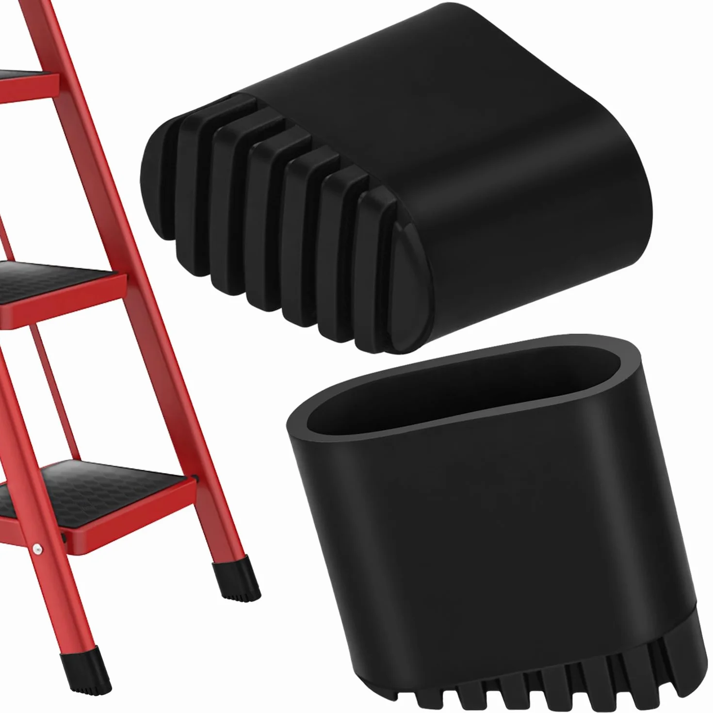 Tacos Escalera Patas para Escaleras de Aluminio Tacos de Goma para Escalera Cubrepies de Escalera de Goma para Escaleras Rectas - Resistentes a Altas Temperaturas y al Desgaste (2Pcs, 20 * 40mm)