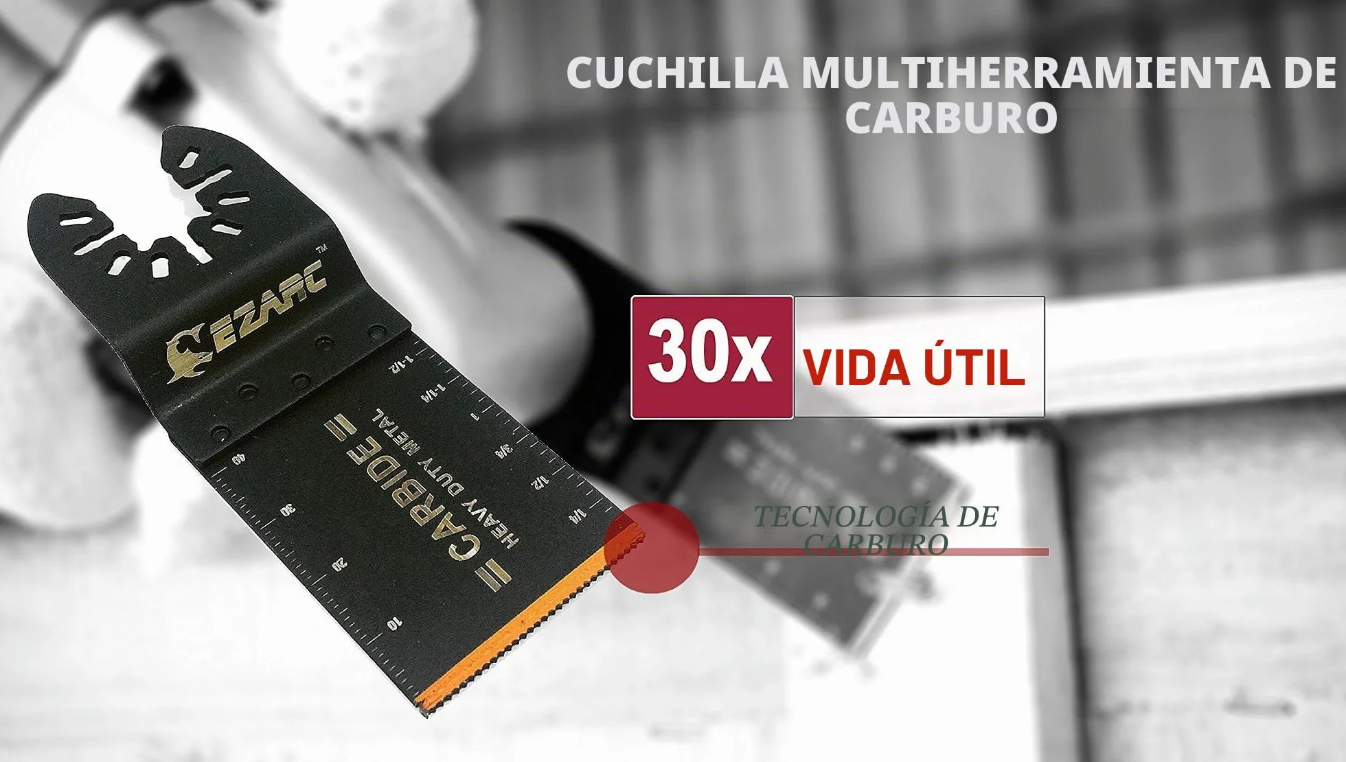 EZARC Herramientas Oscilantes dientes de Carburo de Multiherramienta Oscilante Hoja para Material duro, 3-Pack