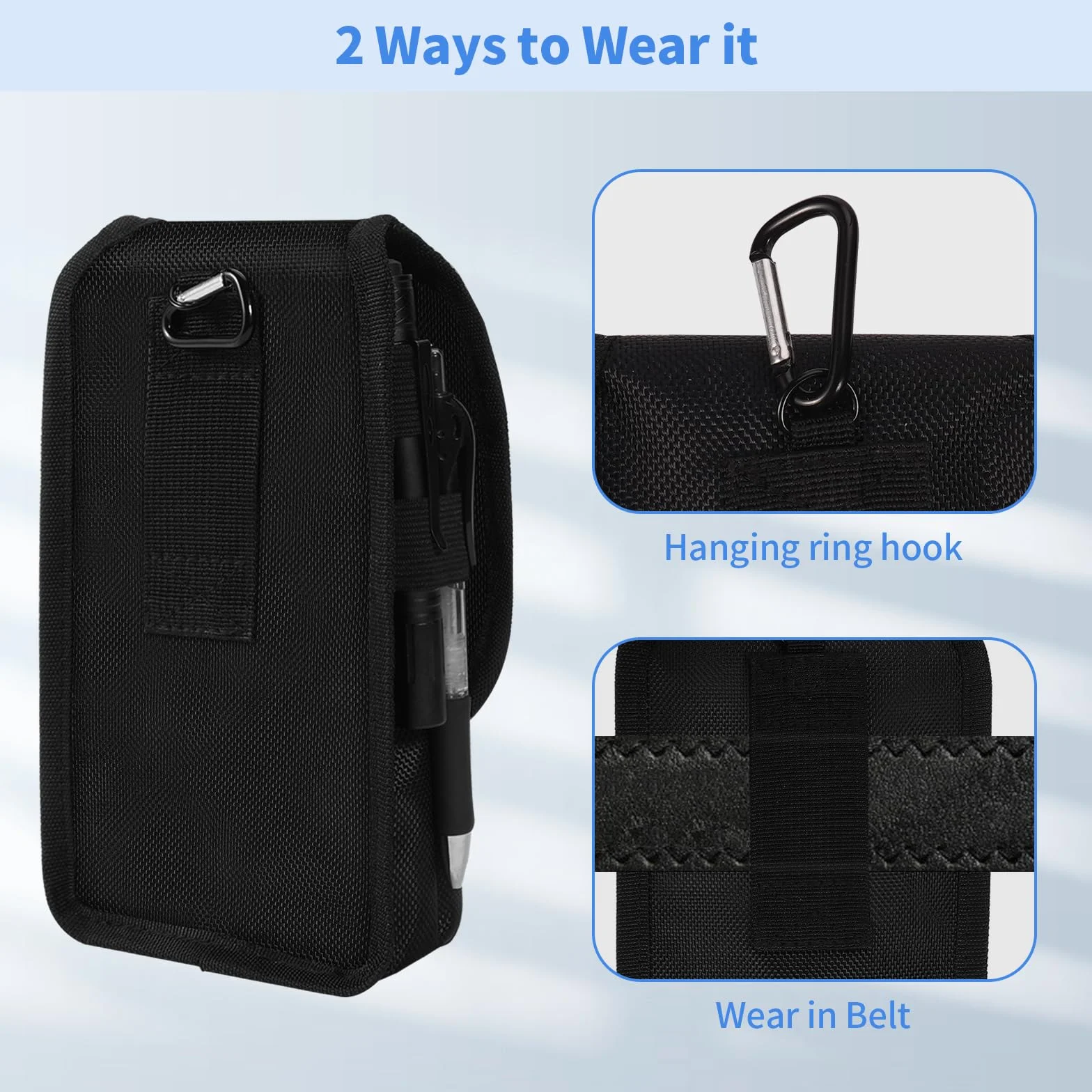 Bolsa de herramientas para cinturón, organizador multiherramienta funda de nailon táctico