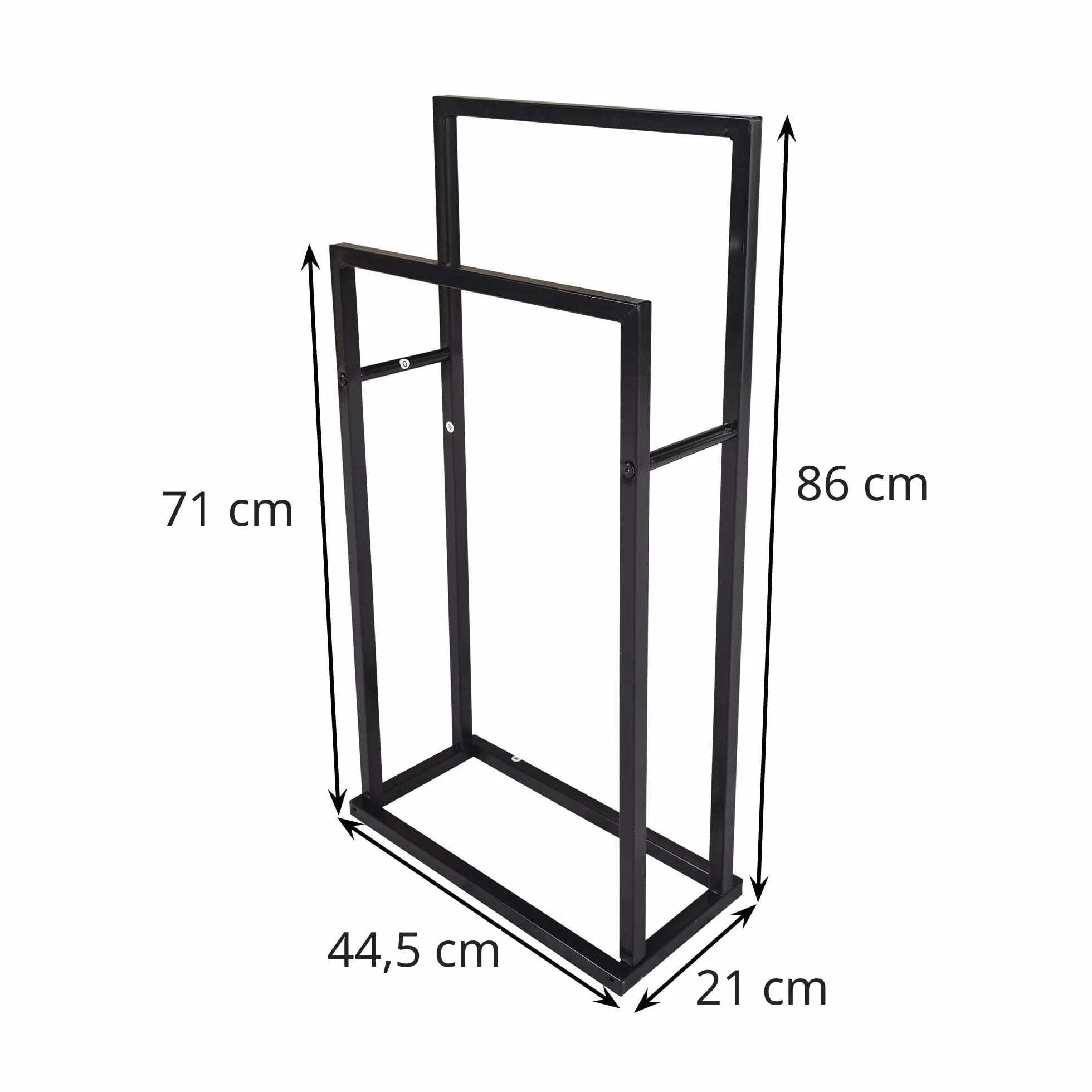 JELUTE Toallero de pie – Organizador de 2 Niveles para baño y Toallas, Accesorios de baño, Color Negro