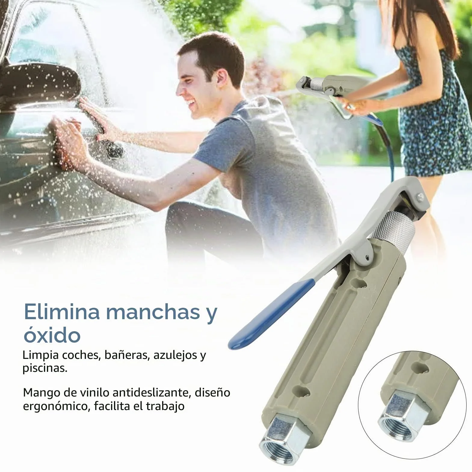 Boquilla de chorro de con 3 puntas de cerámica, pistola de chorro de, cabezal de boquilla para eliminar las manchas de color